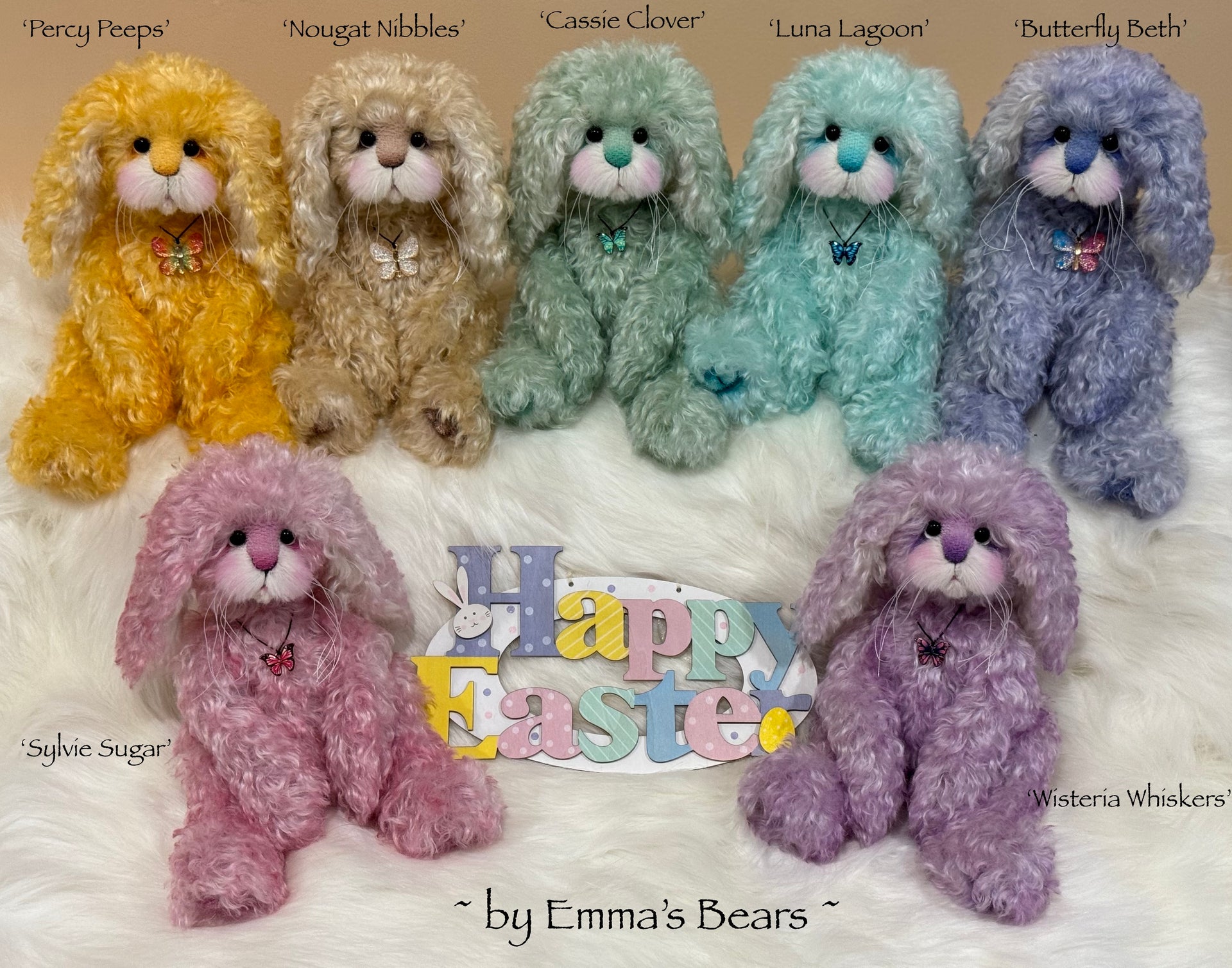 Cassie Clover - 12" Hand-Dyed Kid Mohair EASTER Bunny by Emma's Bears - OOAK