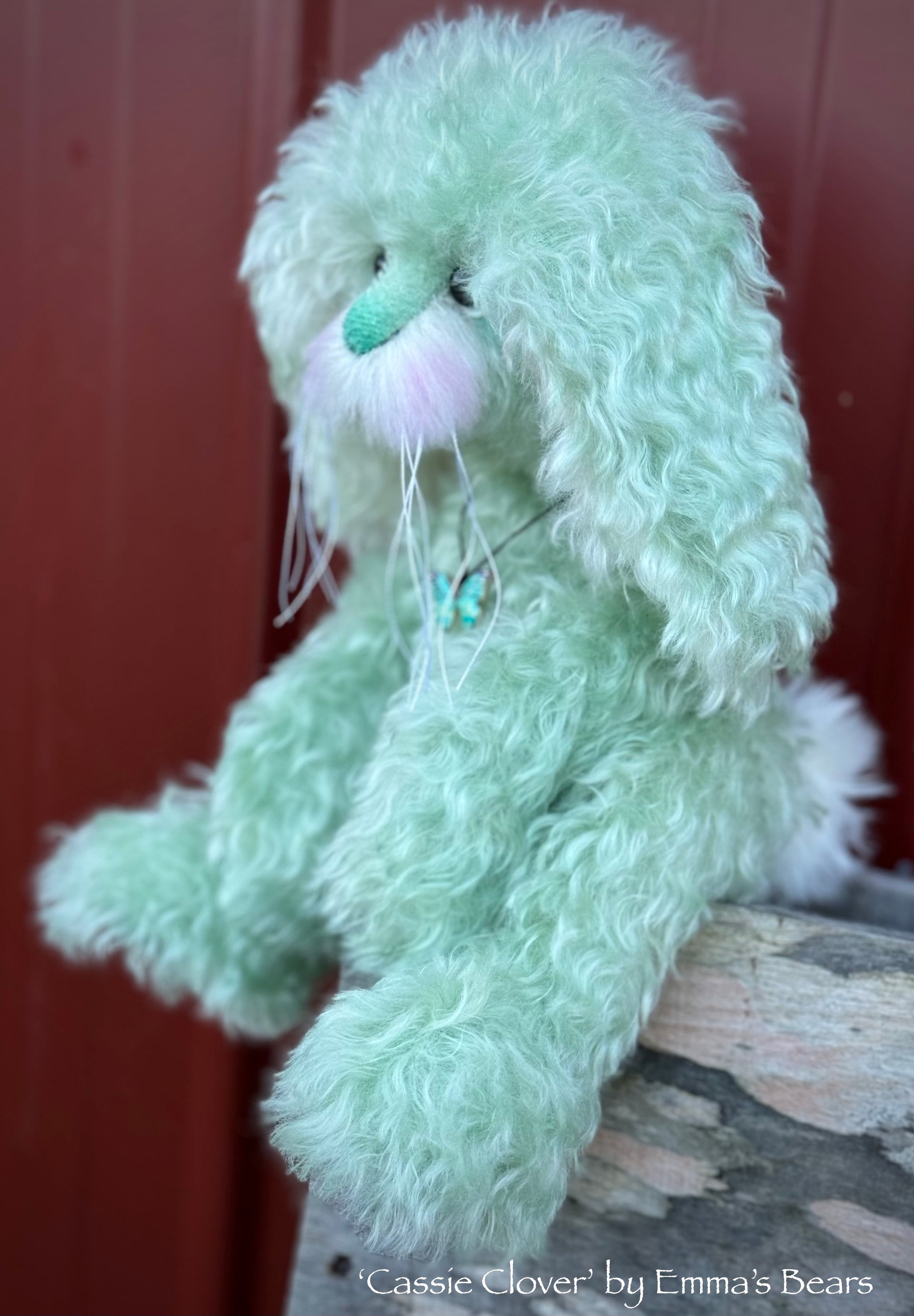 Cassie Clover - 12" Hand-Dyed Kid Mohair EASTER Bunny by Emma's Bears - OOAK