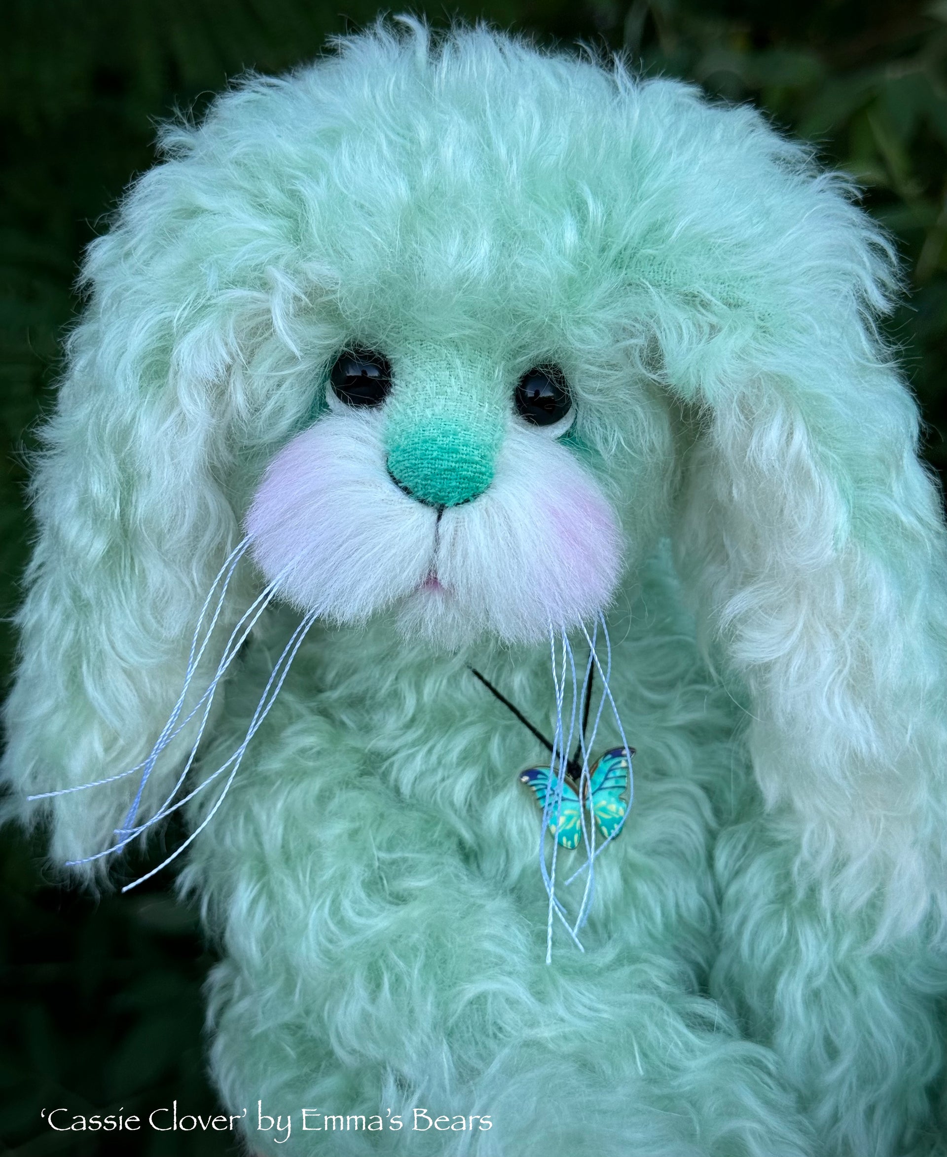 Cassie Clover - 12" Hand-Dyed Kid Mohair EASTER Bunny by Emma's Bears - OOAK