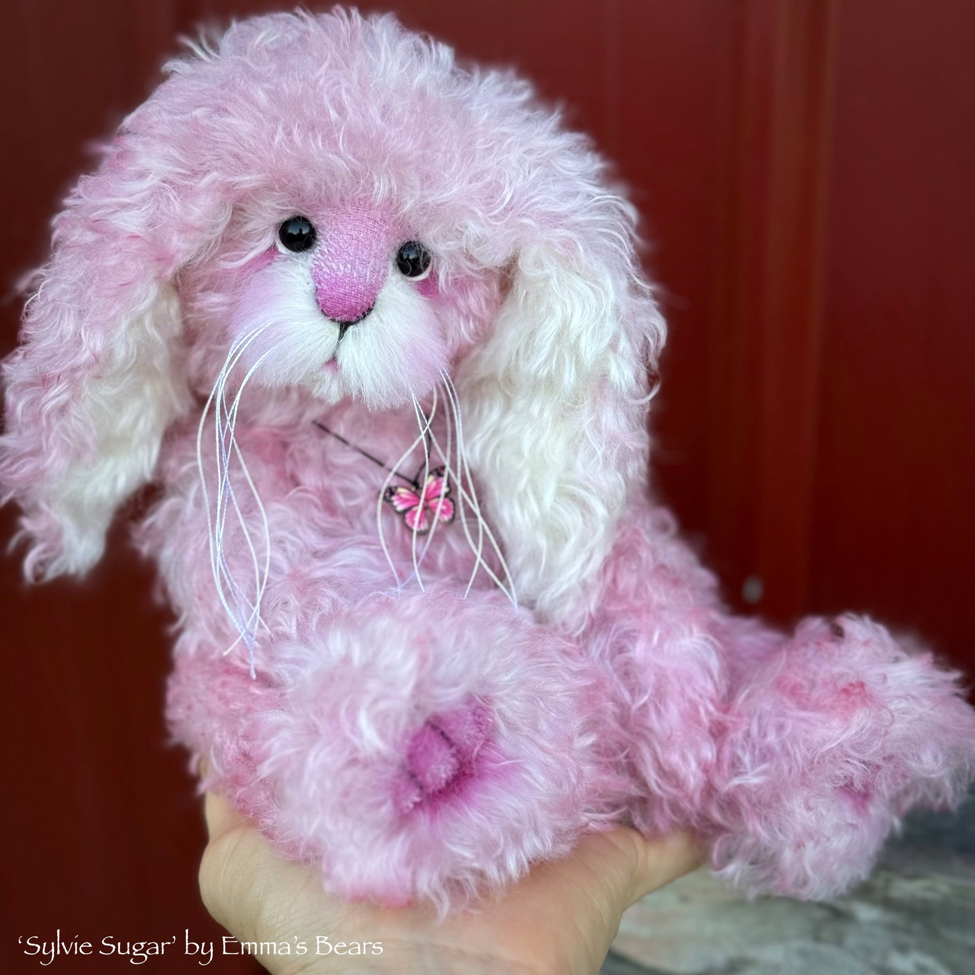 Sylvie Sugar - 12" Hand-Dyed Kid Mohair EASTER Bunny by Emma's Bears - OOAK