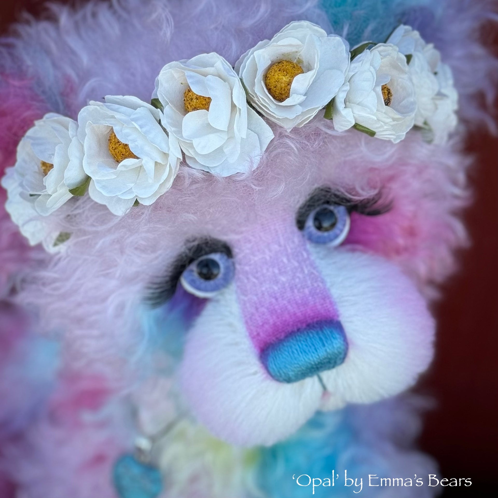 Opal - 16" Hand-dyed Curlylocks Mohair Artist Bear by Emma's Bears - OOAK