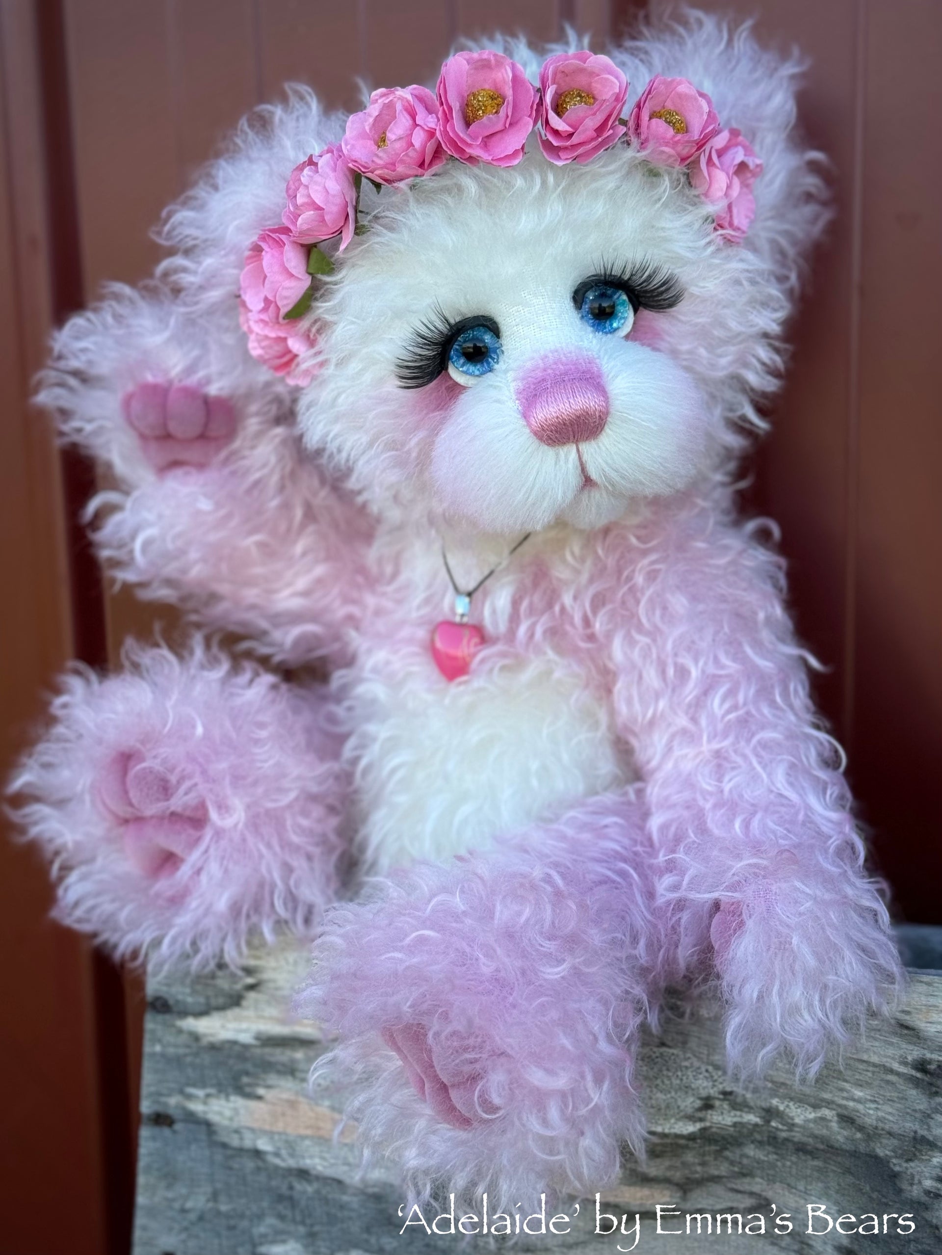 Adelaide - 16" Hand-dyed Curlylocks Mohair Artist Bear by Emma's Bears - OOAK