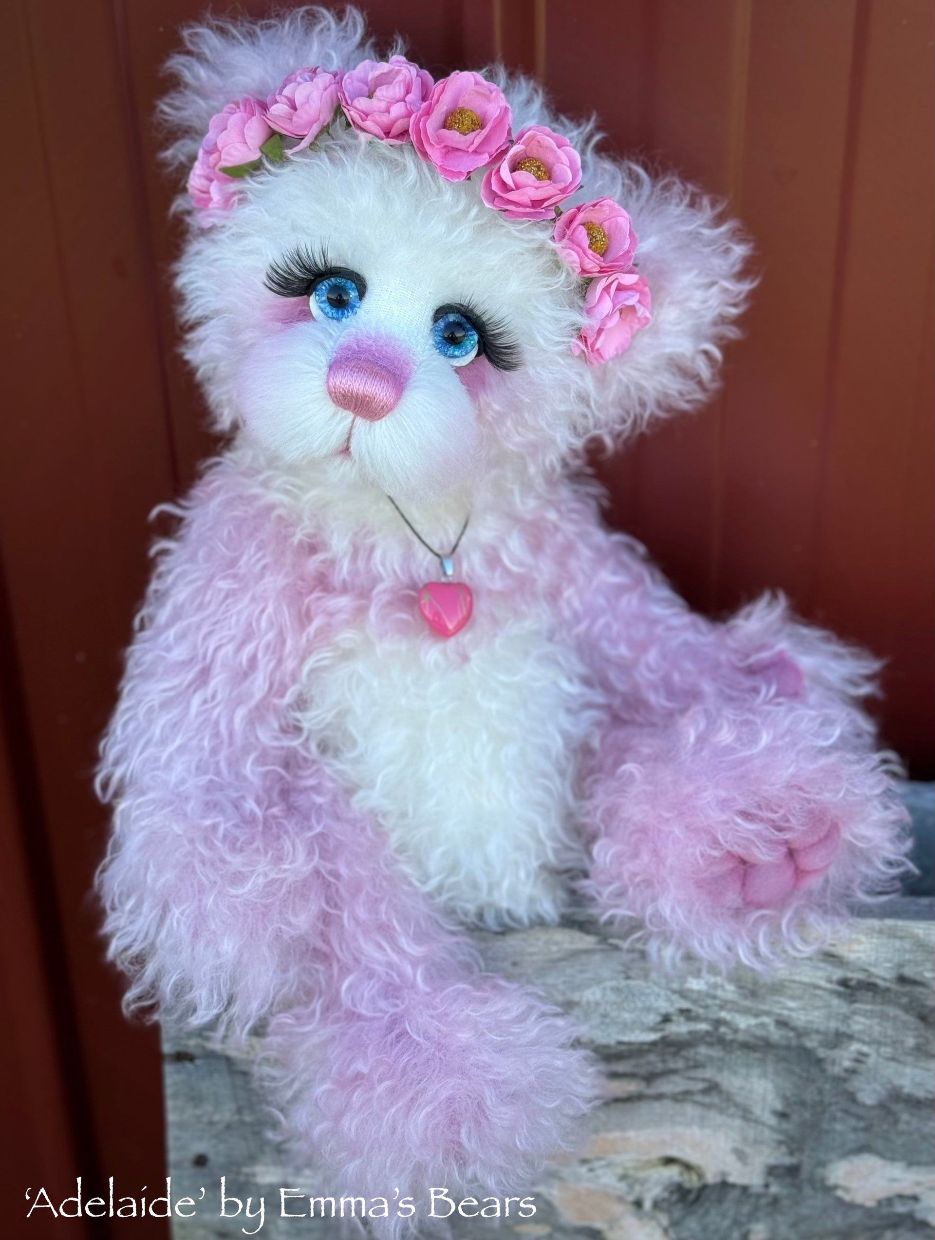 Adelaide - 16" Hand-dyed Curlylocks Mohair Artist Bear by Emma's Bears - OOAK