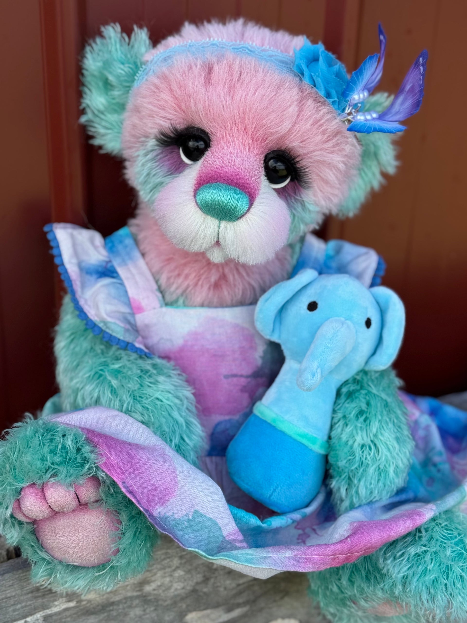 Prudence Daysong - 18" Hand-dyed Alpaca and Mohair Artist Bear by Emma's Bears - OOAK