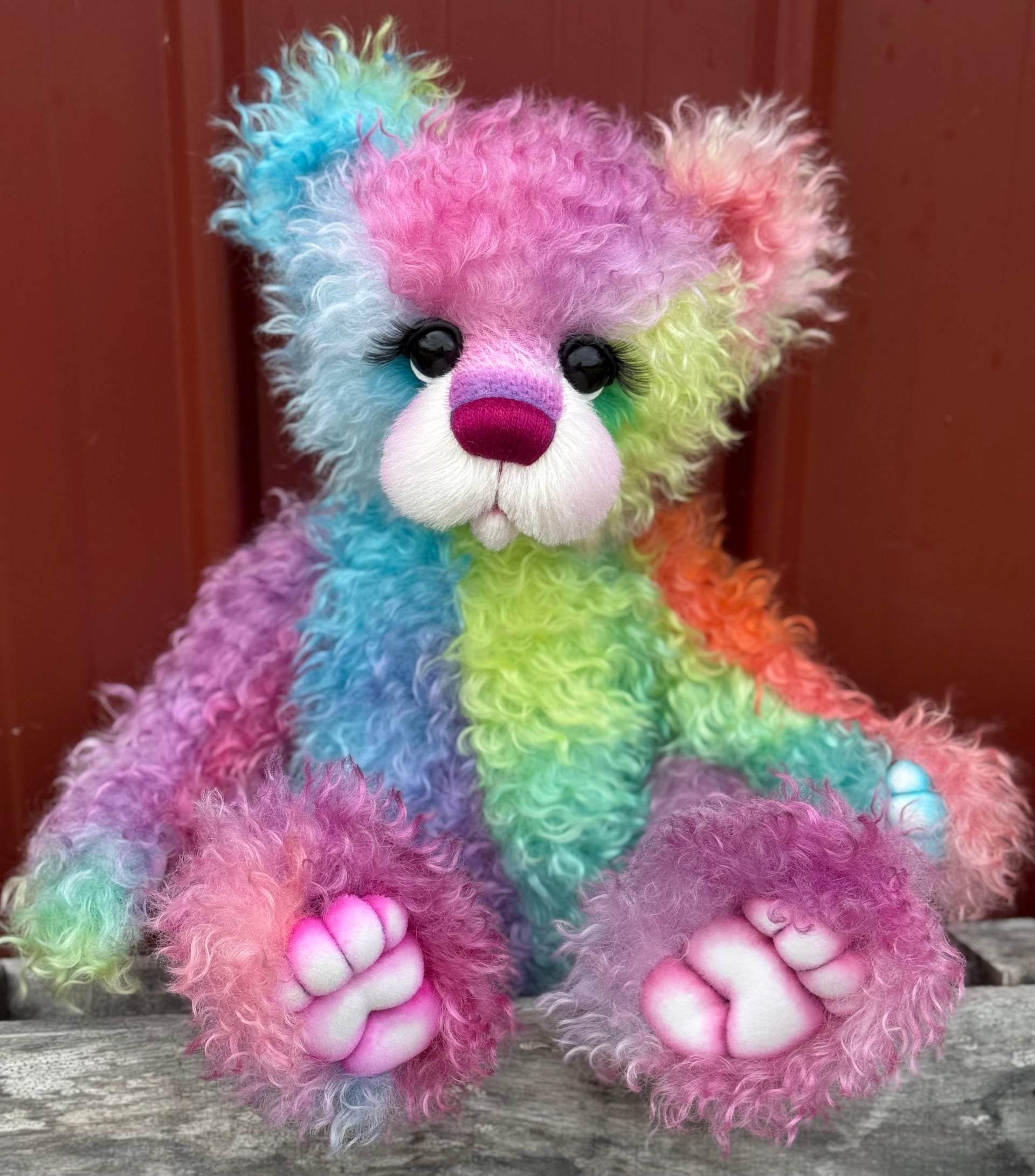 Fenella Figbutton - 18" Hand-dyed Curlylocks Mohair Artist Bear by Emma's Bears - OOAK
