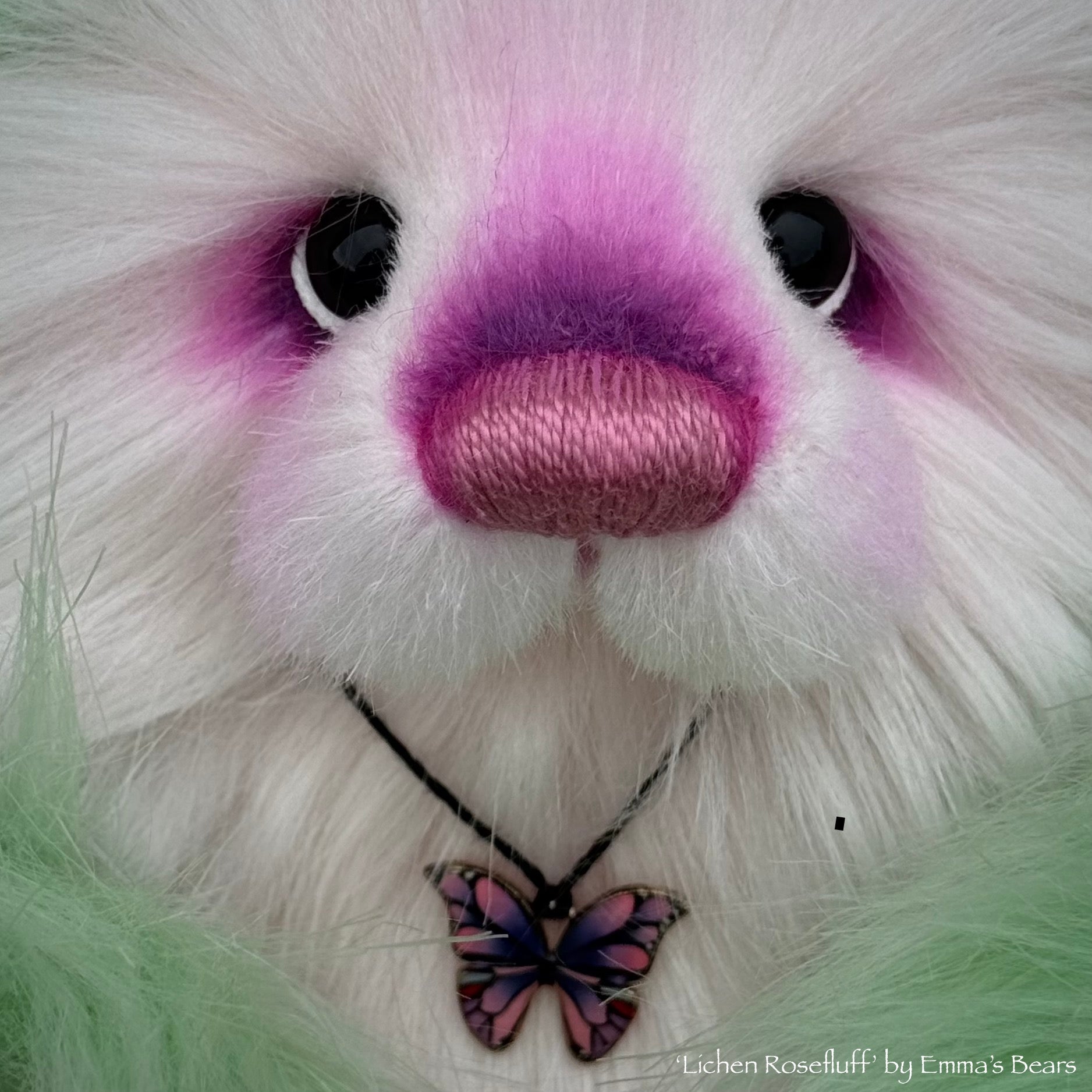 Lichen Rosefluff - 9" faux fur Artist Bear by Emma's Bears - OOAK