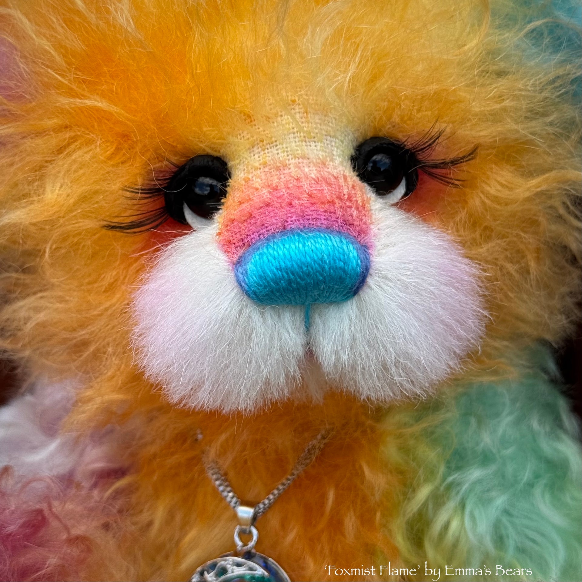 Foxmist Flame - 9" Hand-dyed Mohair Artist Bear by Emma's Bears - OOAK