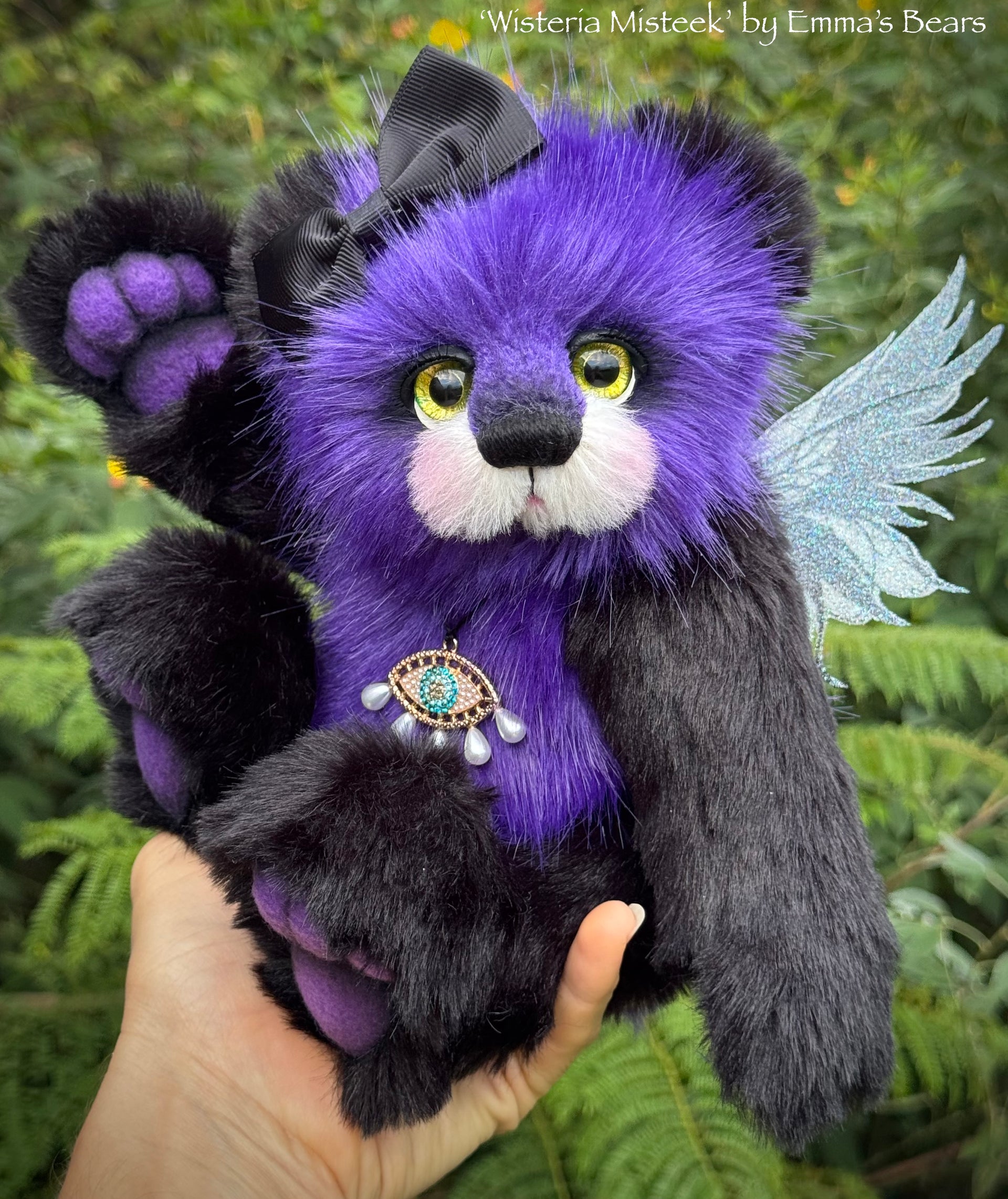 Wisteria Misteek - 10" Faux Fur artist fairy bear by Emma's Bears - OOAK