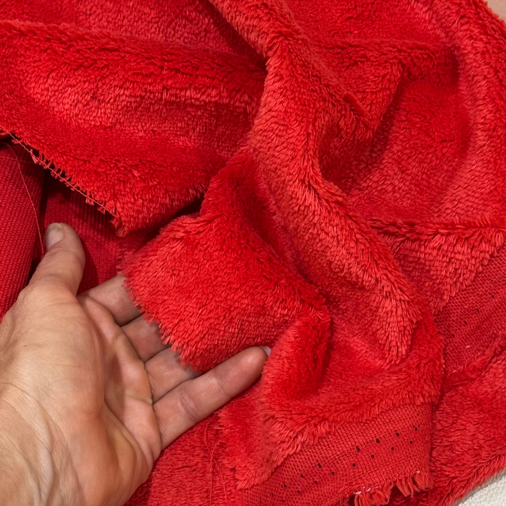 Cotton Fur - Straight 7mm Pile - Cherry Red