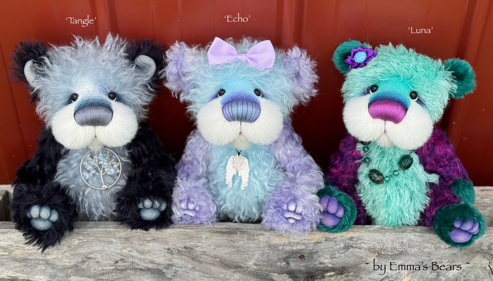 Echo - 11" Lavender and blue mohair artist bear by Emma's Bears - OOAK