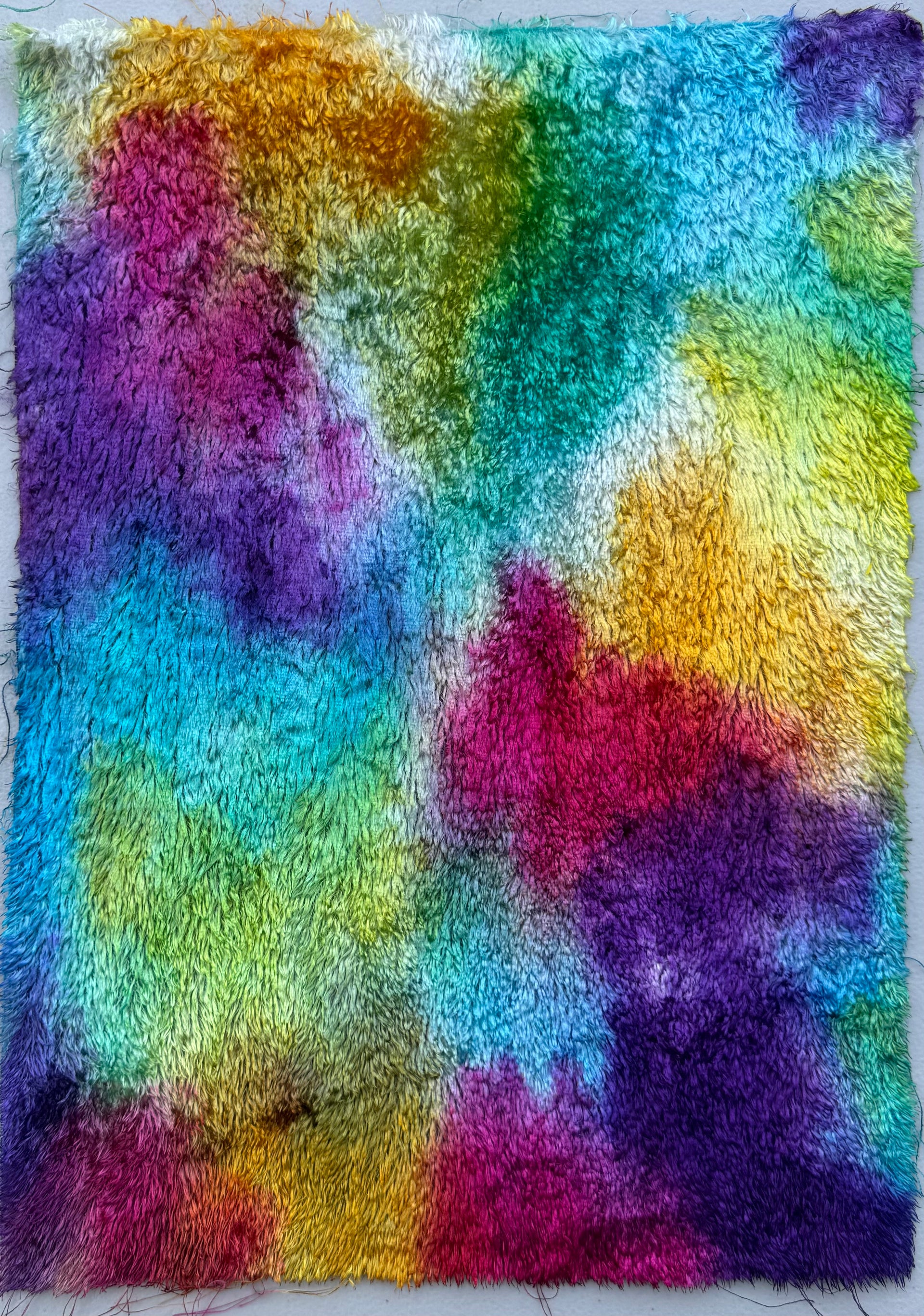Textured Viscose - Hand Dyed Rainbow Clouds - Fat 1/8m - JUL047