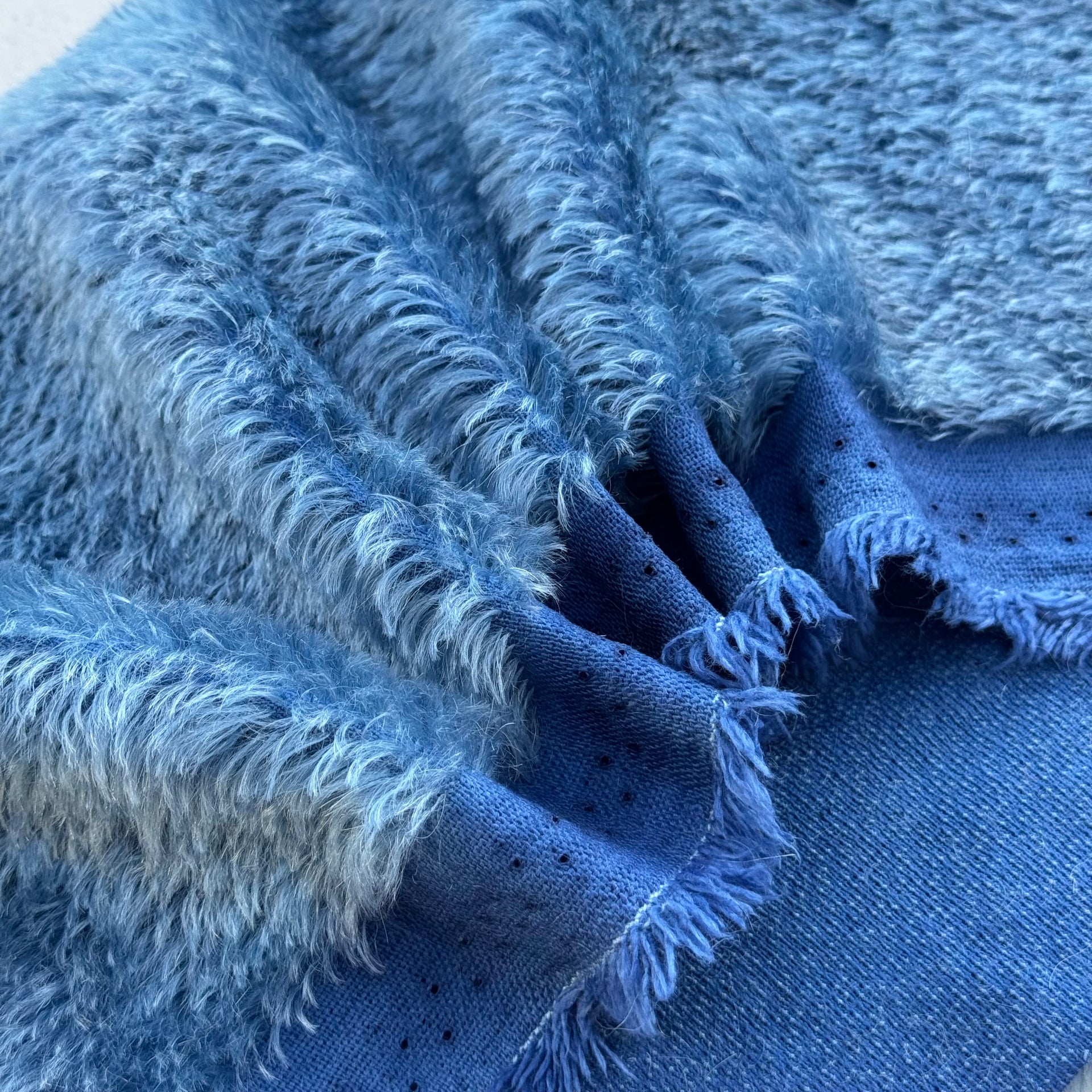 Classic Medium Straight Mohair - Hand Dyed Denim Blue - Fat 1/8m - JUL058