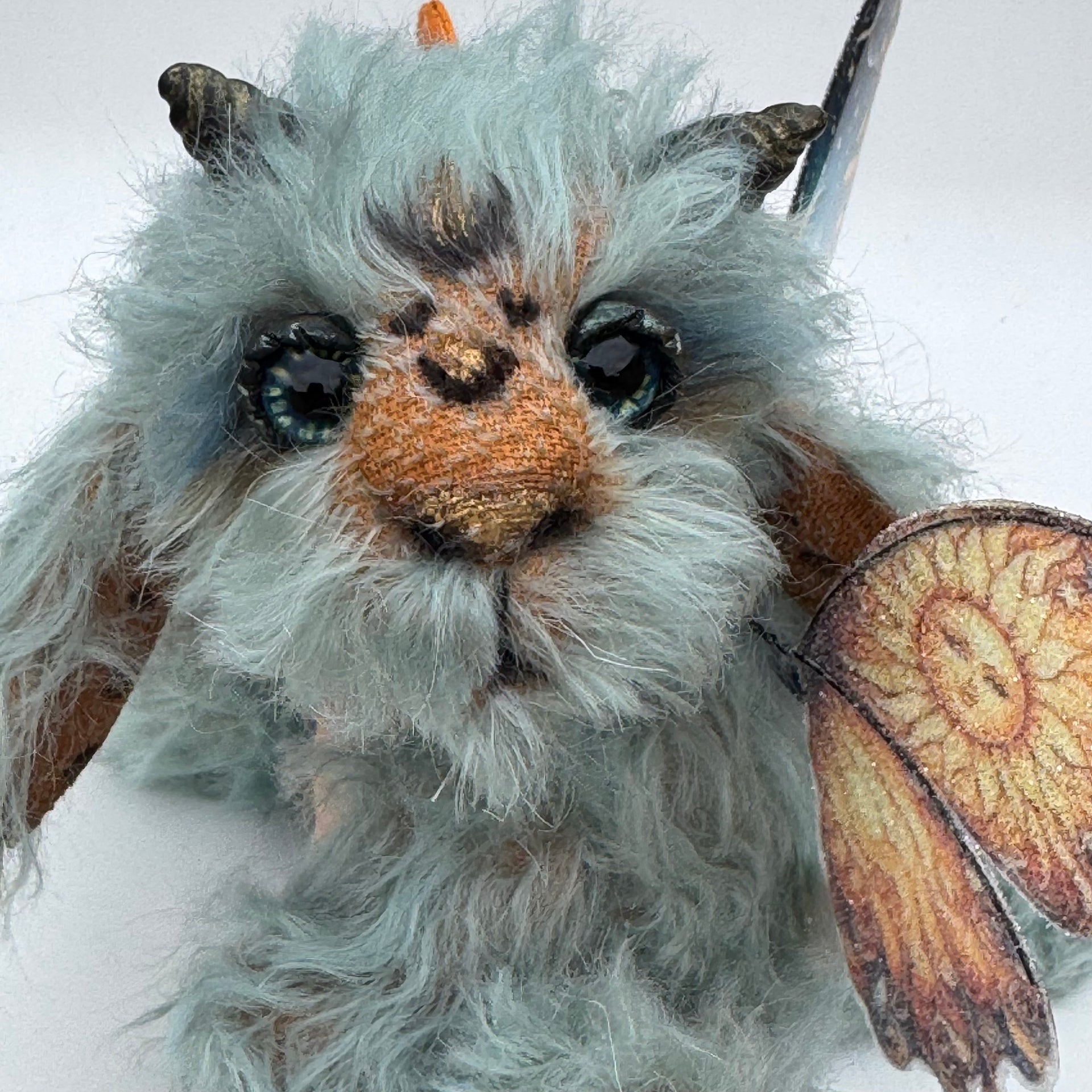 Sonnet Seafoam - 8" mohair Artist Baby Dragon by Emmas Bears - OOAK