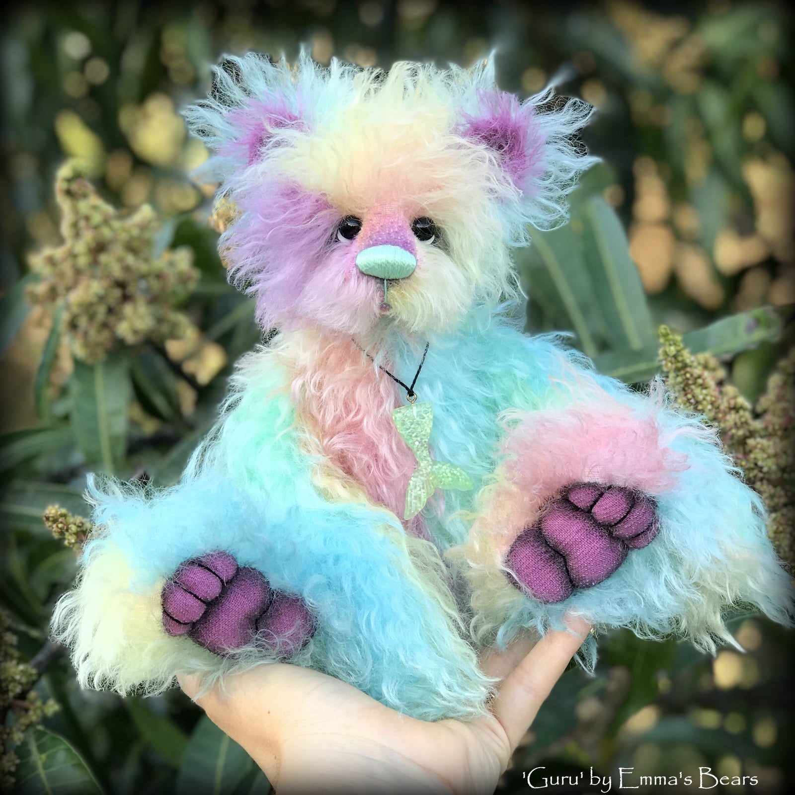 Guru - 12" Hand Dyed Mohair Artist Bear by Emma's Bears - OOAK