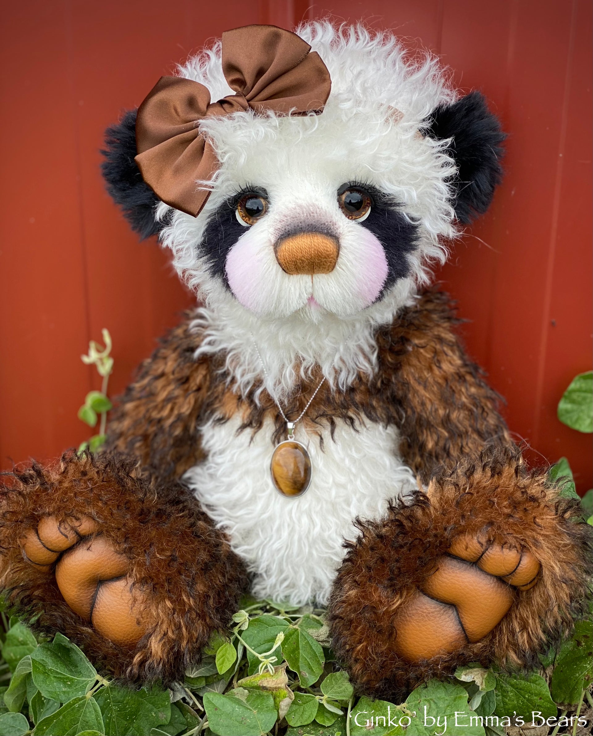 Ginko - 17" mohair artist panda bear by Emma's Bears - OOAK