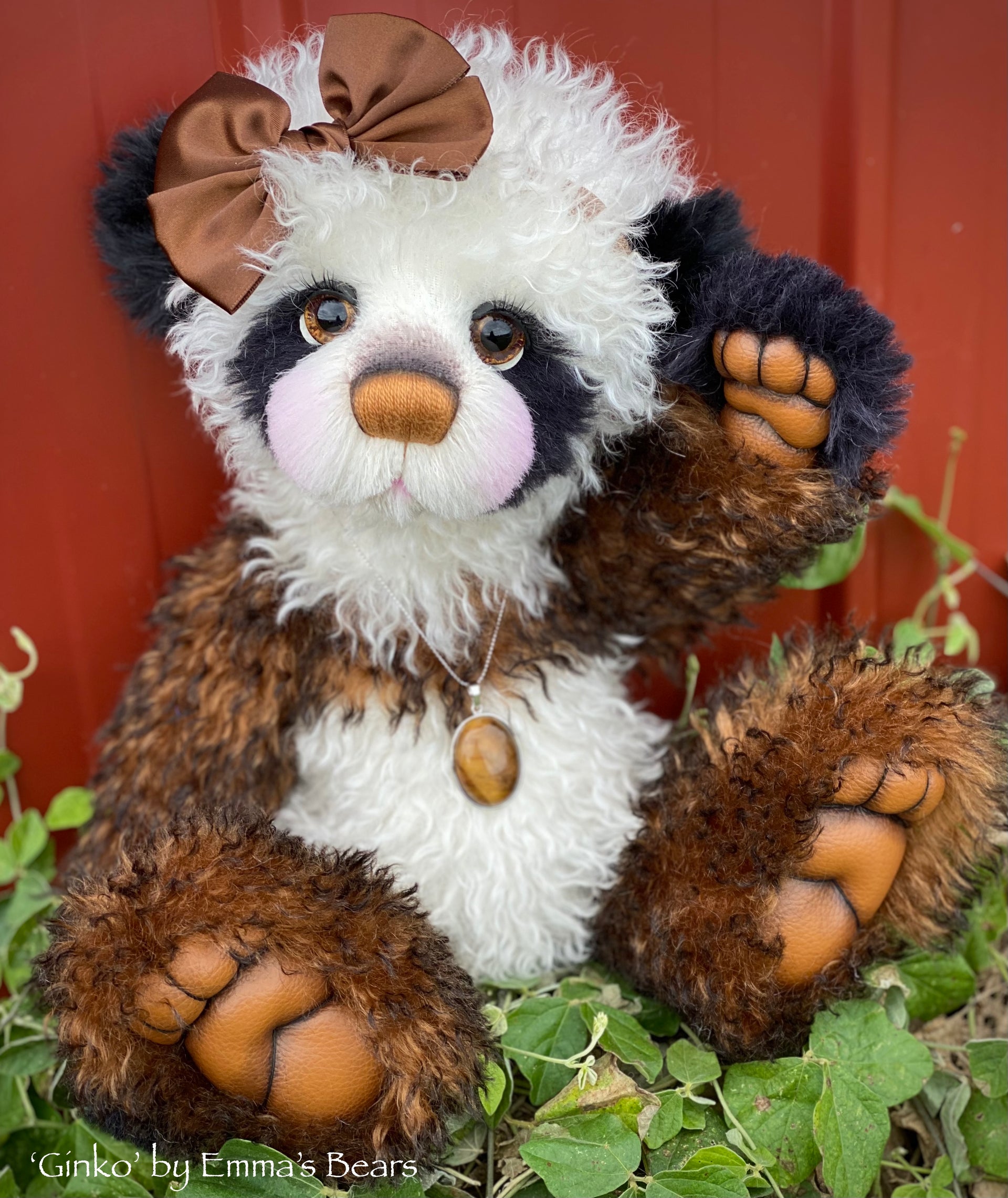 Ginko - 17" mohair artist panda bear by Emma's Bears - OOAK