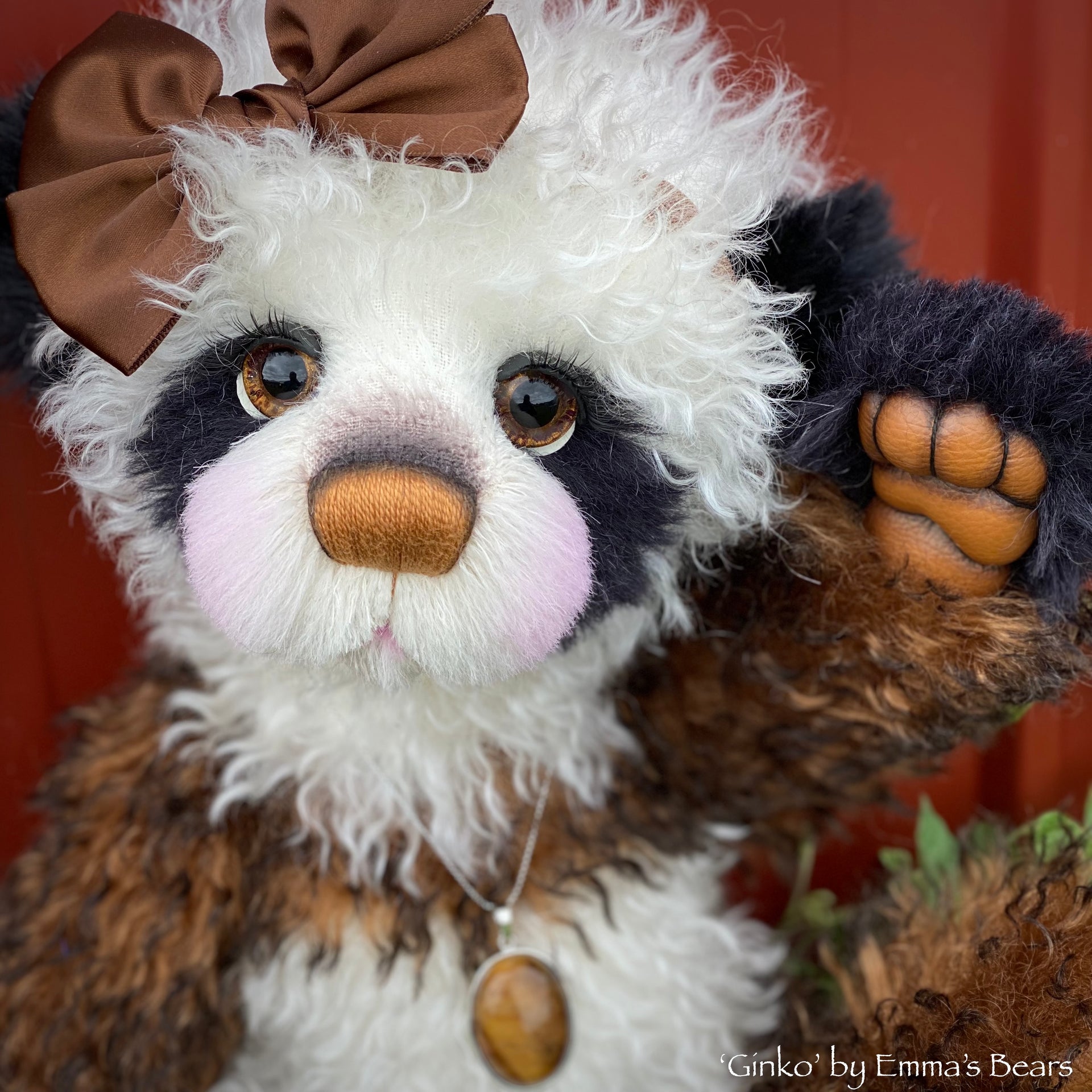Ginko - 17" mohair artist panda bear by Emma's Bears - OOAK