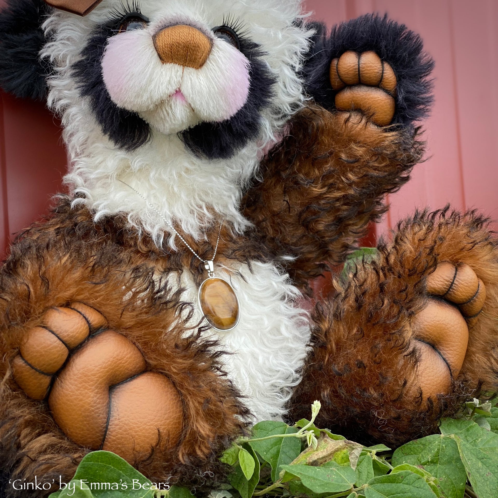 Ginko - 17" mohair artist panda bear by Emma's Bears - OOAK