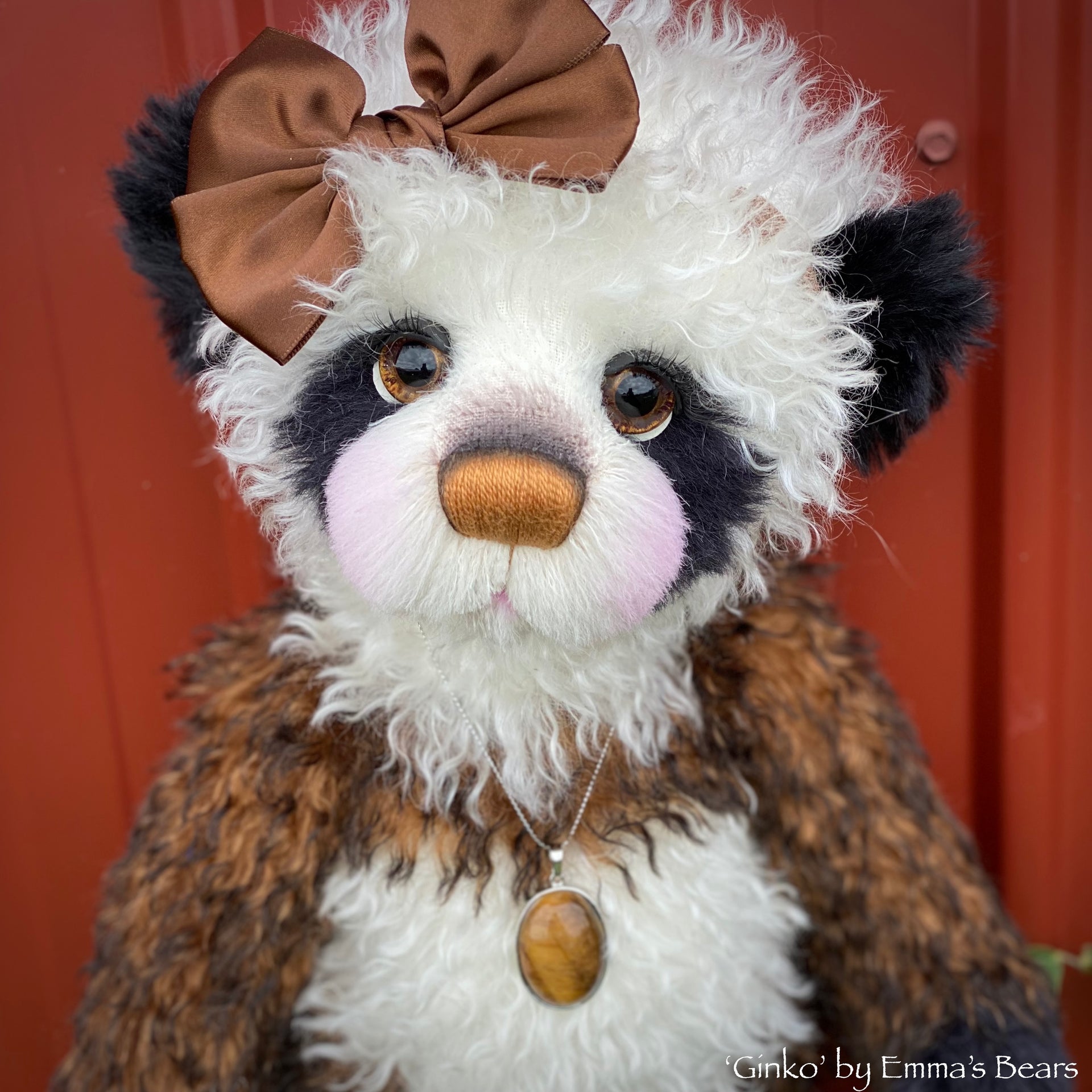 Ginko - 17" mohair artist panda bear by Emma's Bears - OOAK