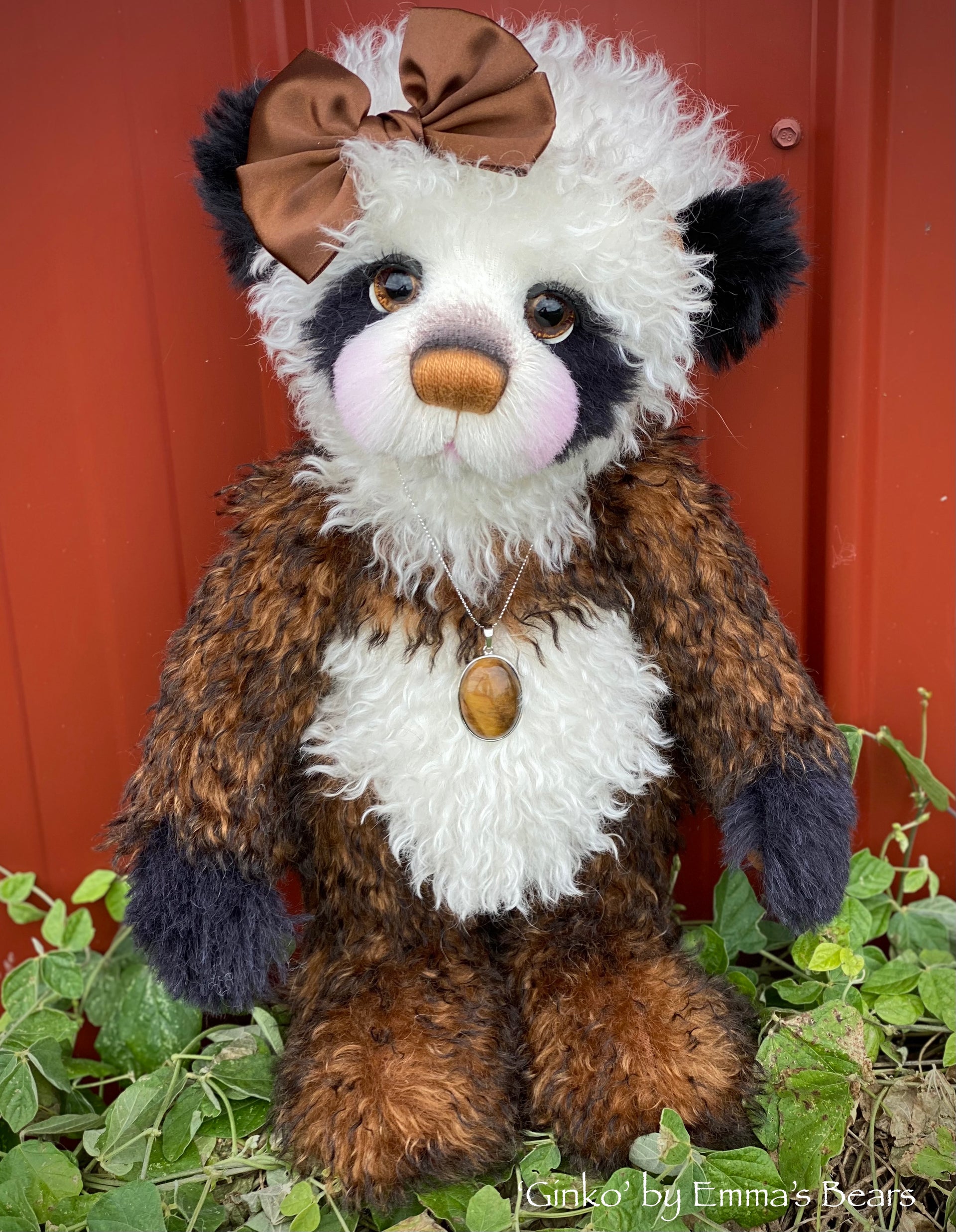 Ginko - 17" mohair artist panda bear by Emma's Bears - OOAK
