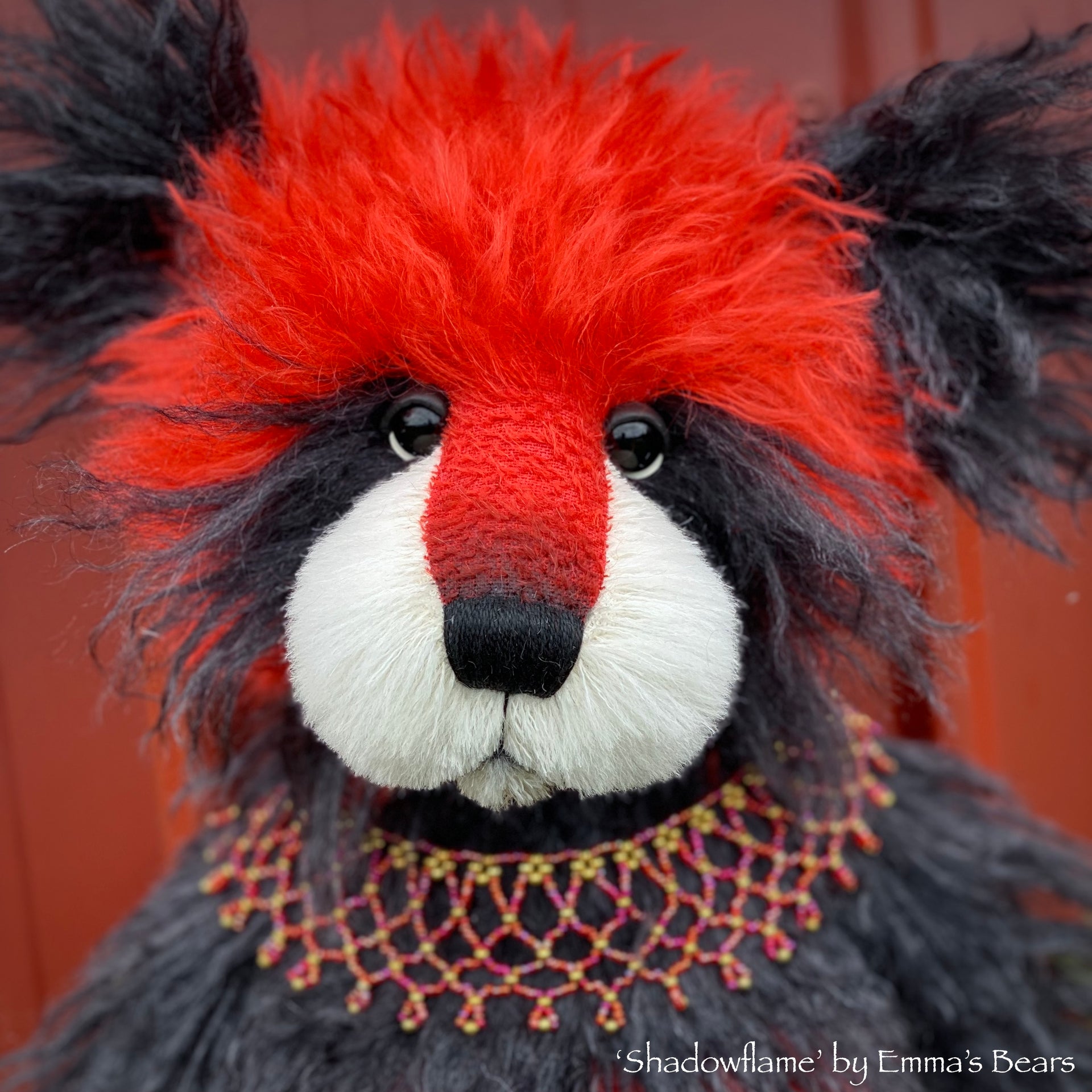Shadowflame - 19" mohair artist panda bear by Emma's Bears - OOAK