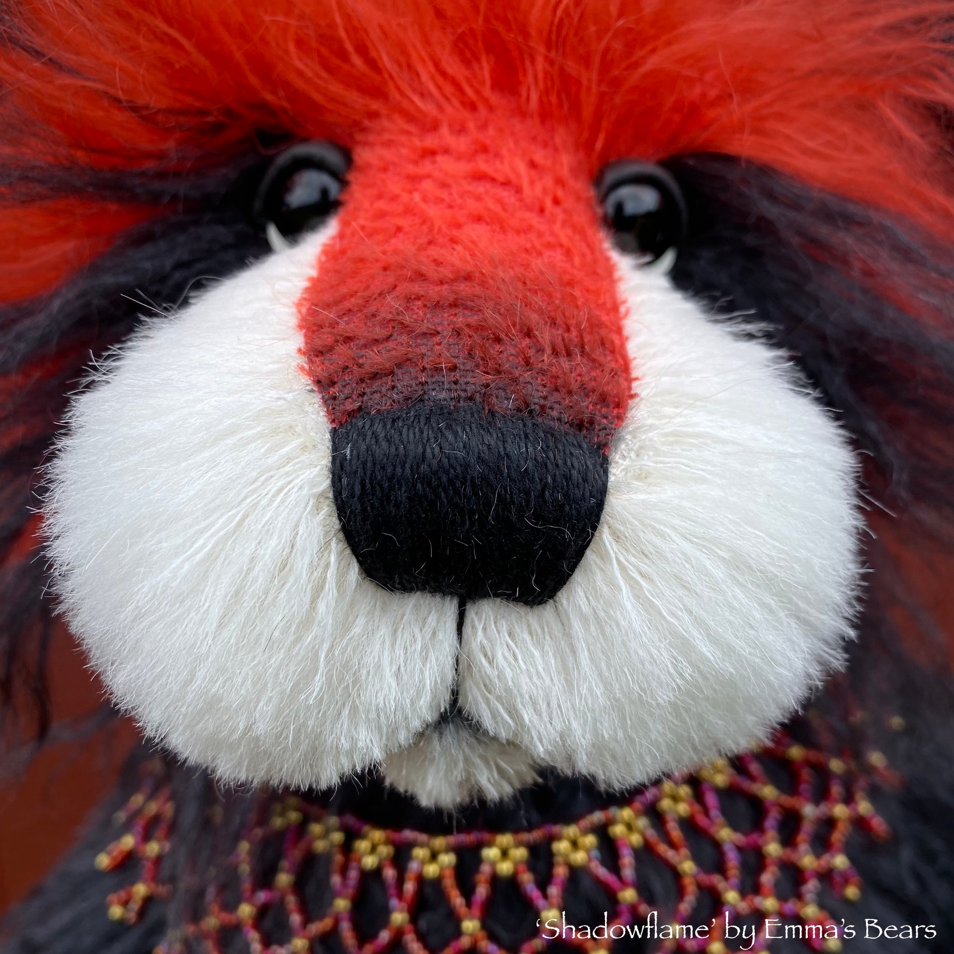 Shadowflame - 19" mohair artist panda bear by Emma's Bears - OOAK
