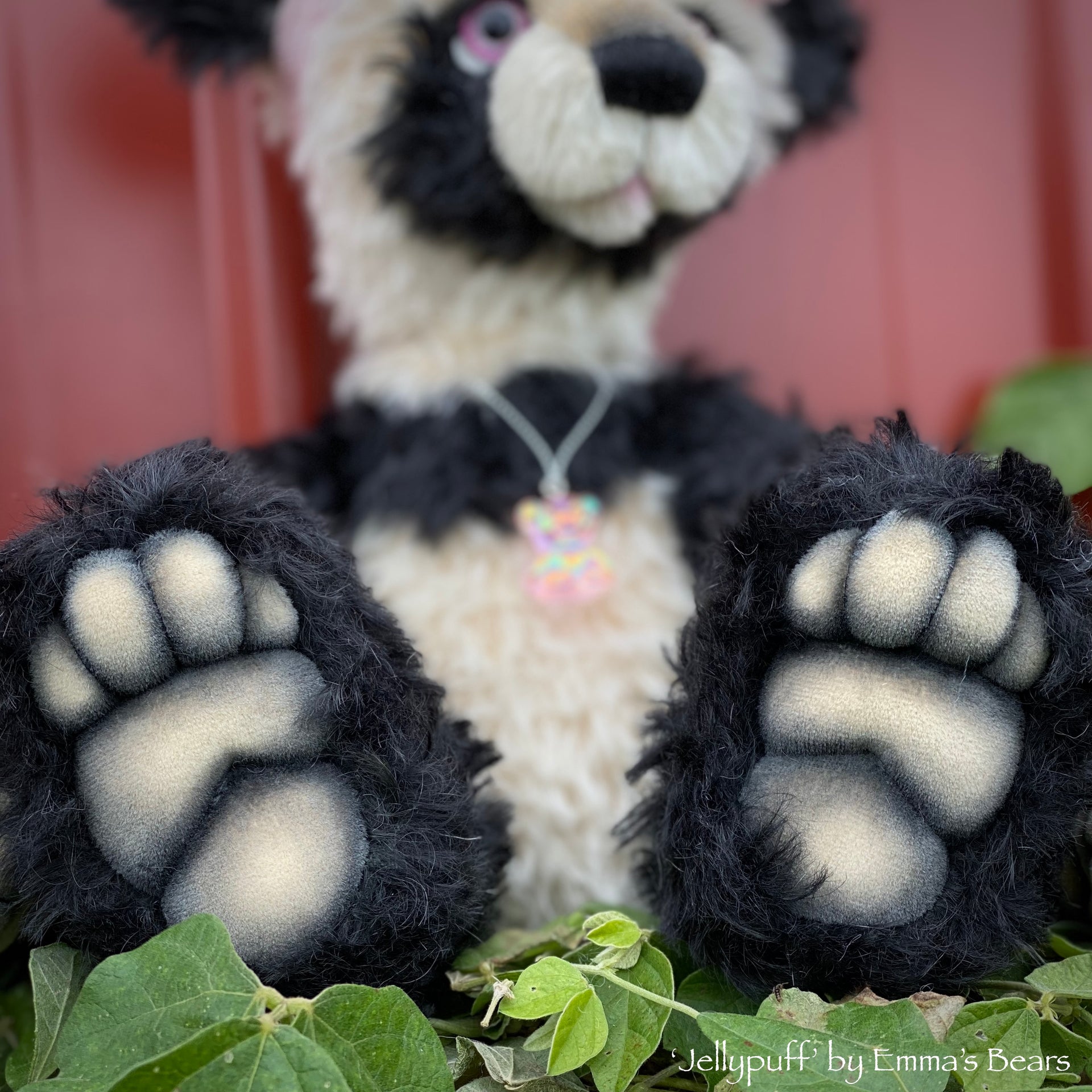 Jellypuff - 13" mohair artist panda bear by Emma's Bears - OOAK