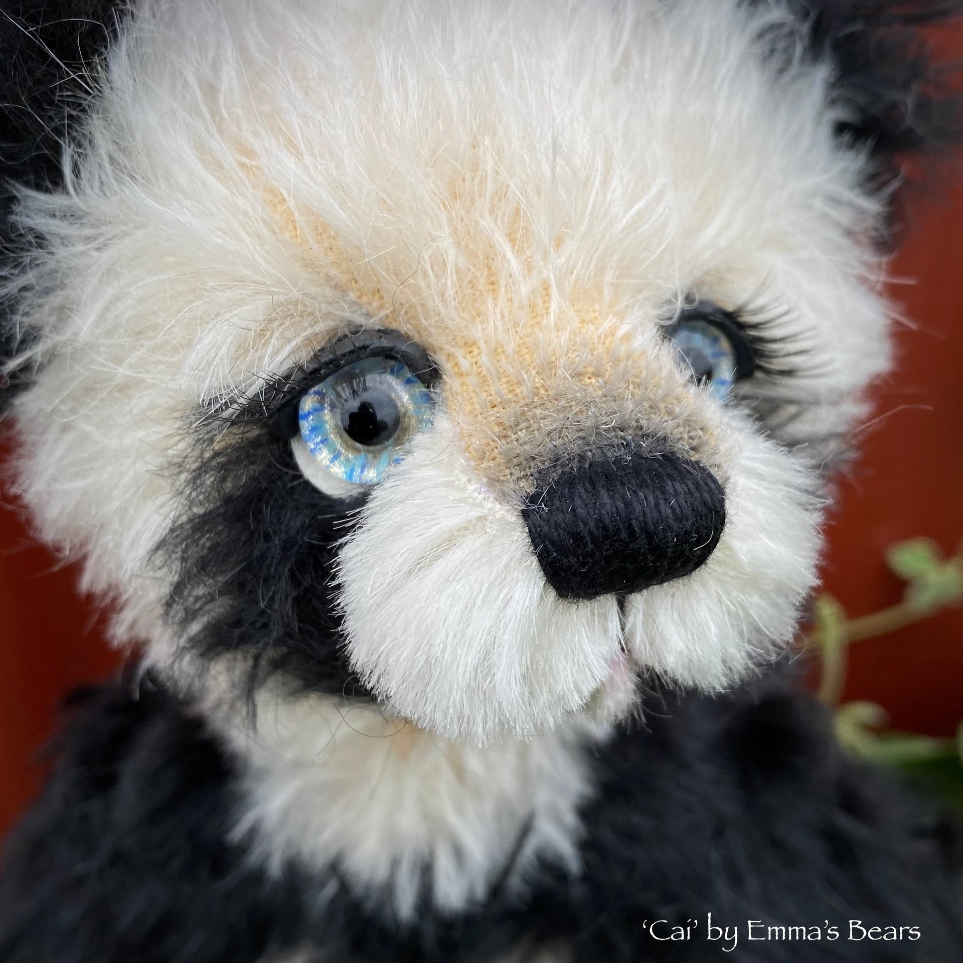 Cai - 9" mohair artist panda bear by Emma's Bears - OOAK