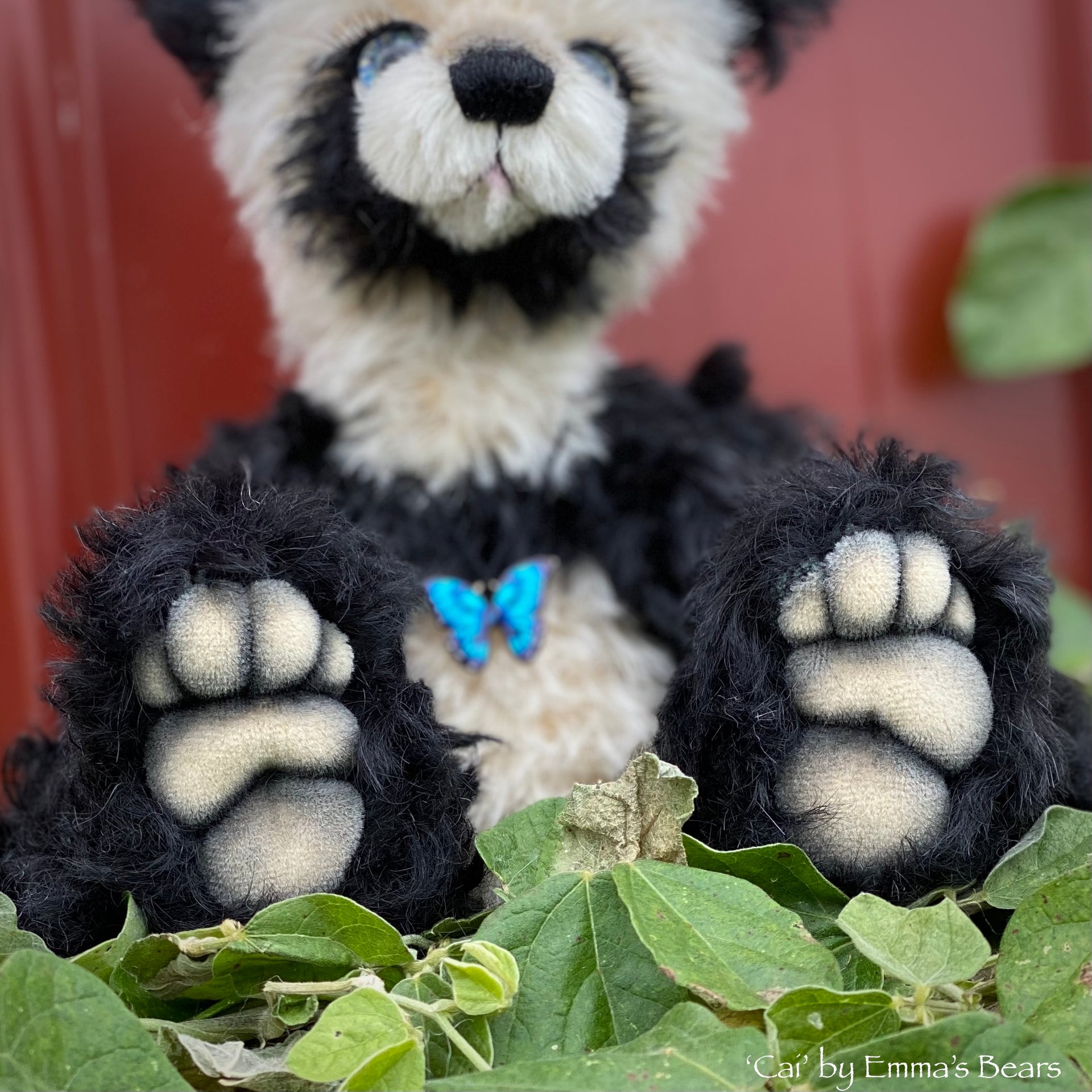 Cai - 9" mohair artist panda bear by Emma's Bears - OOAK