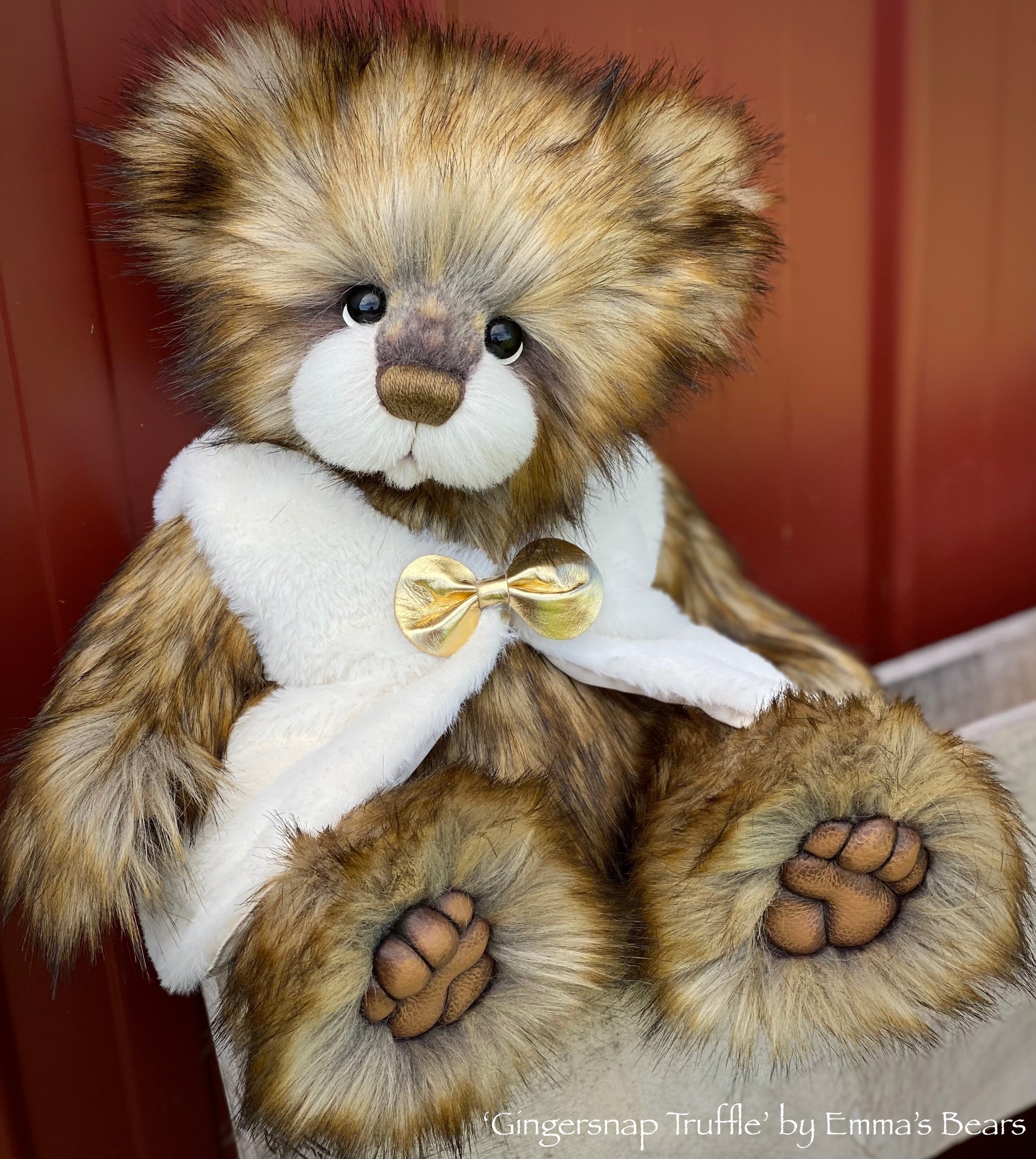 Gingersnap Truffle - 15" Christmas 2021 Faux Fur Artist Baby Bear by Emma's Bears - OOAK