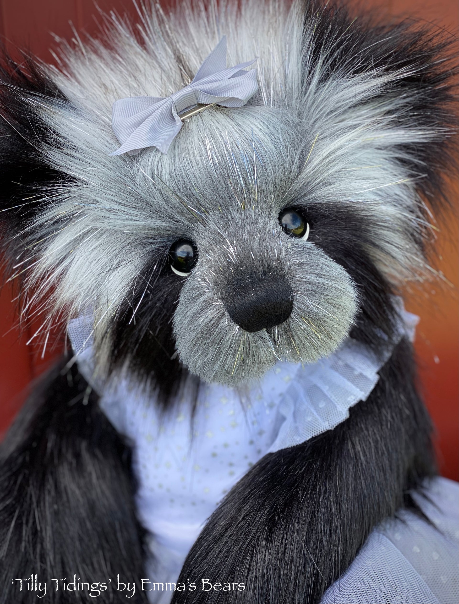 Tilly Tidings - 15" Christmas 2021 Faux Fur Artist Baby Bear by Emma's Bears - OOAK