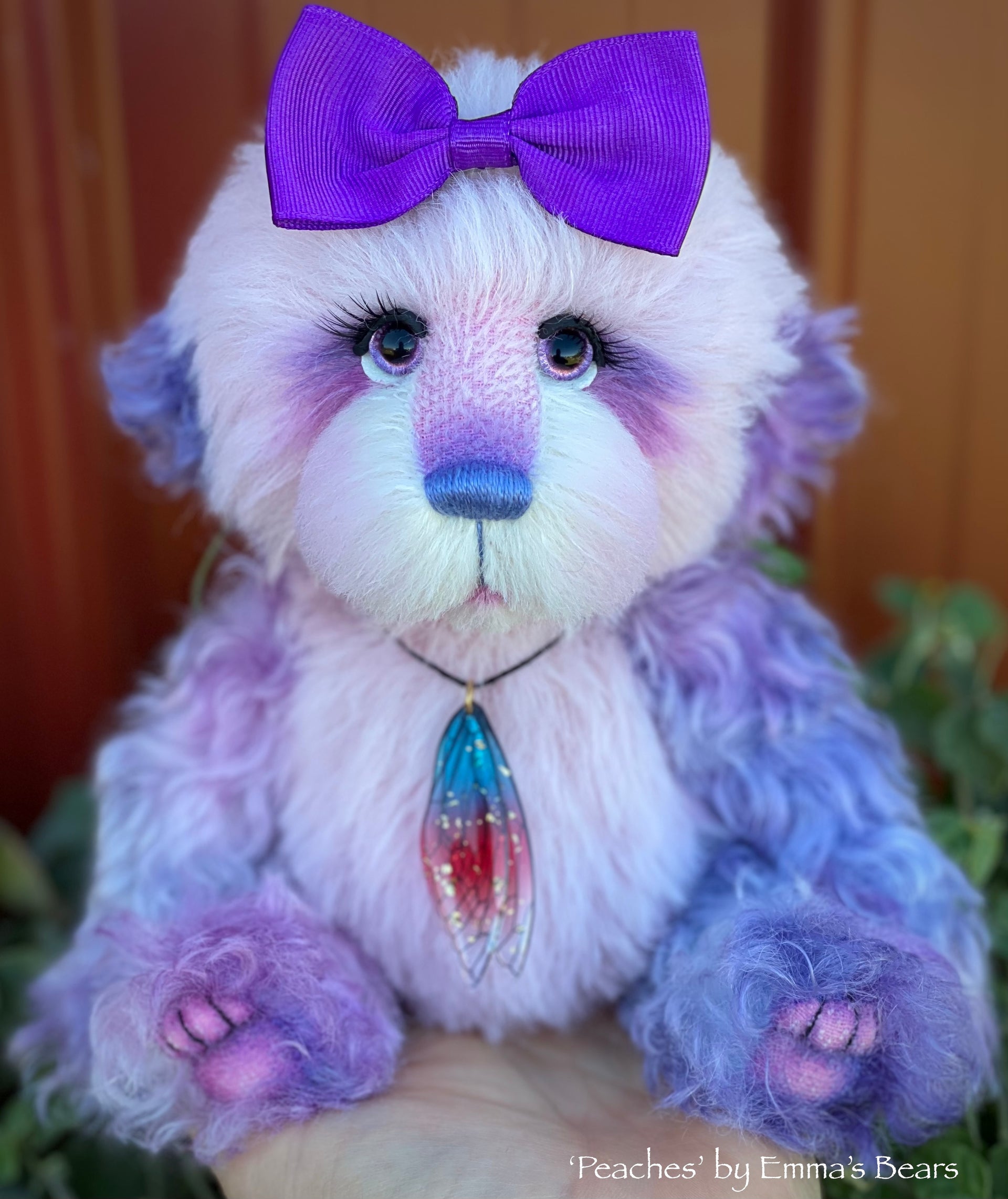 Peaches- 9" alpaca and curly kid mohair artist bear by Emma's Bears - OOAK