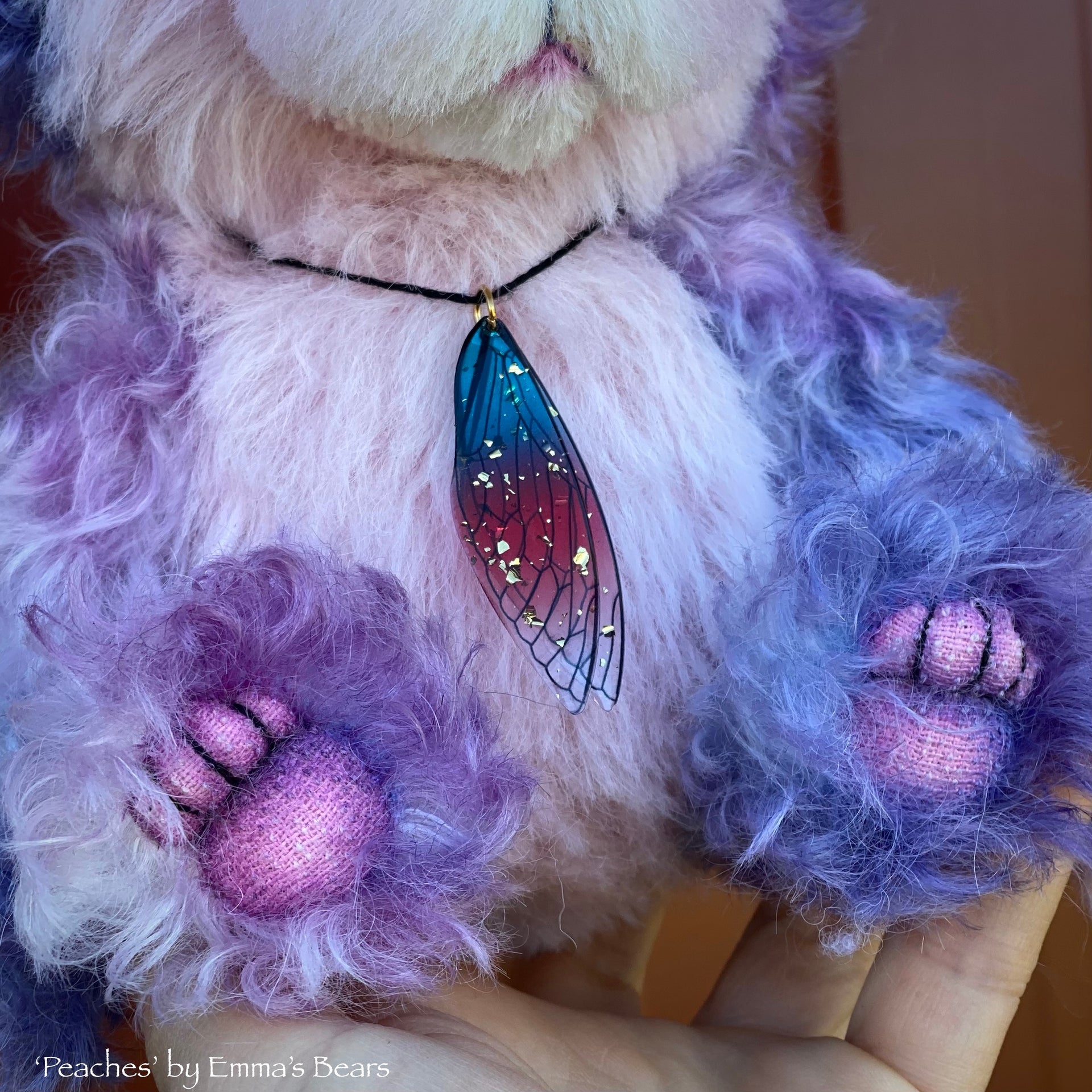 Peaches- 9" alpaca and curly kid mohair artist bear by Emma's Bears - OOAK