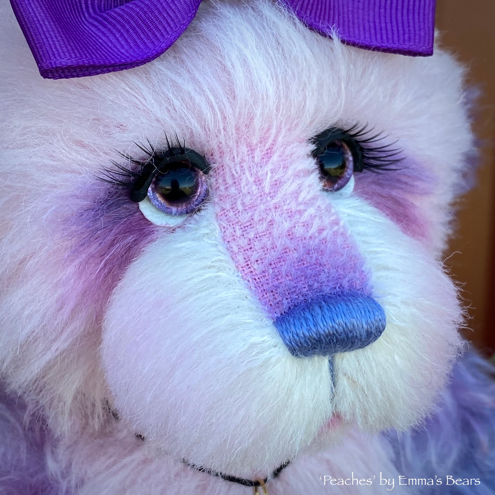 Peaches- 9" alpaca and curly kid mohair artist bear by Emma's Bears - OOAK