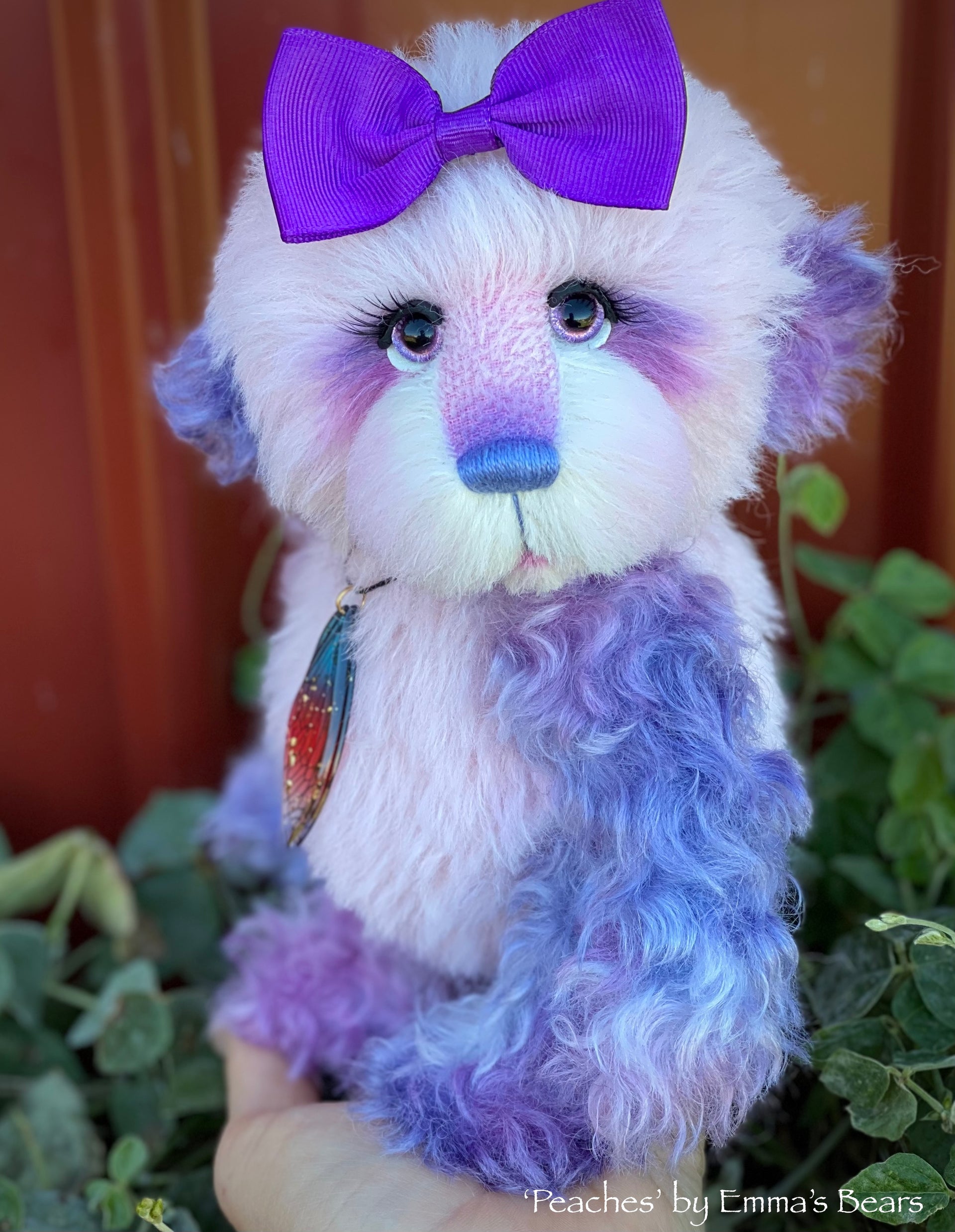 Peaches- 9" alpaca and curly kid mohair artist bear by Emma's Bears - OOAK
