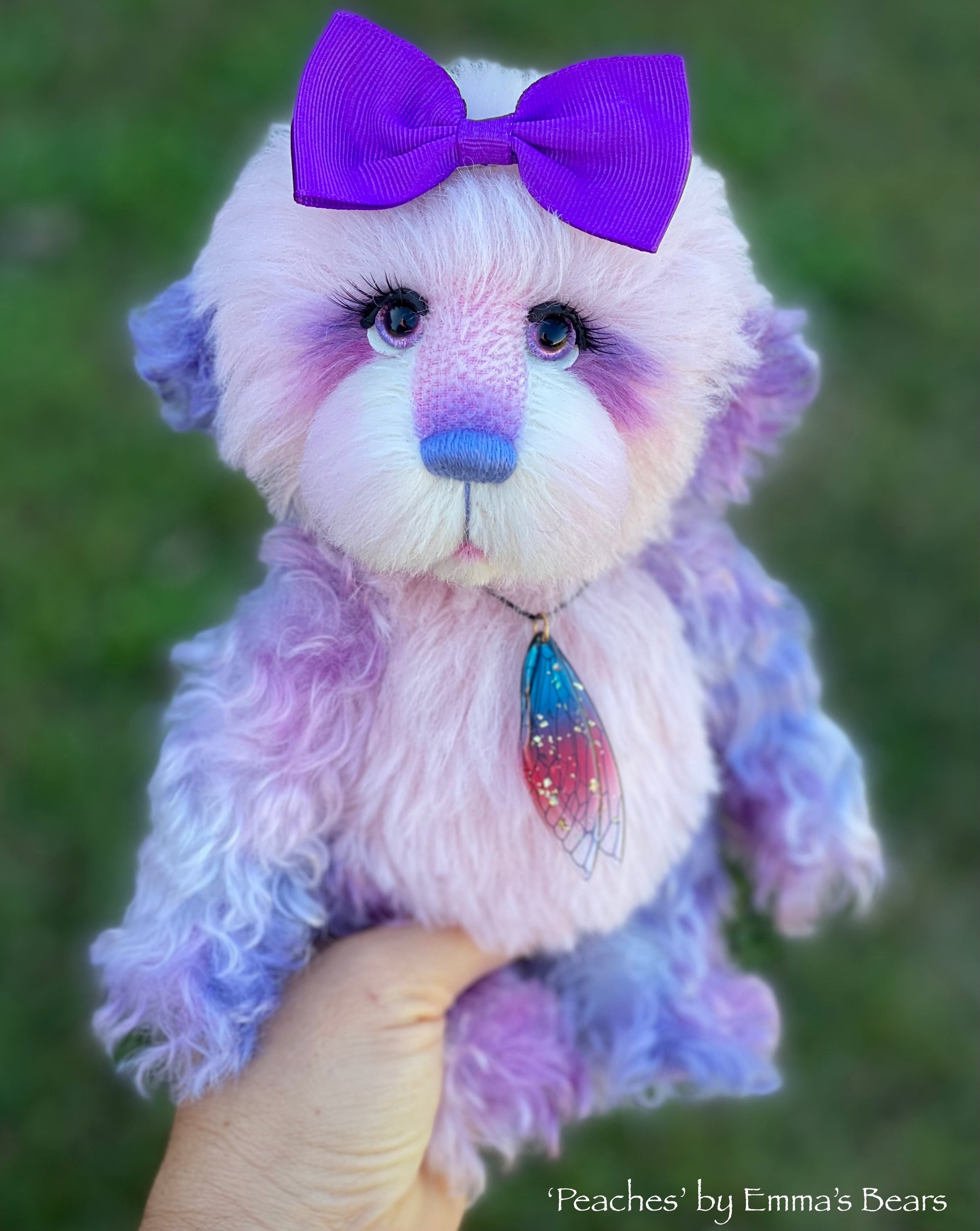 Peaches- 9" alpaca and curly kid mohair artist bear by Emma's Bears - OOAK