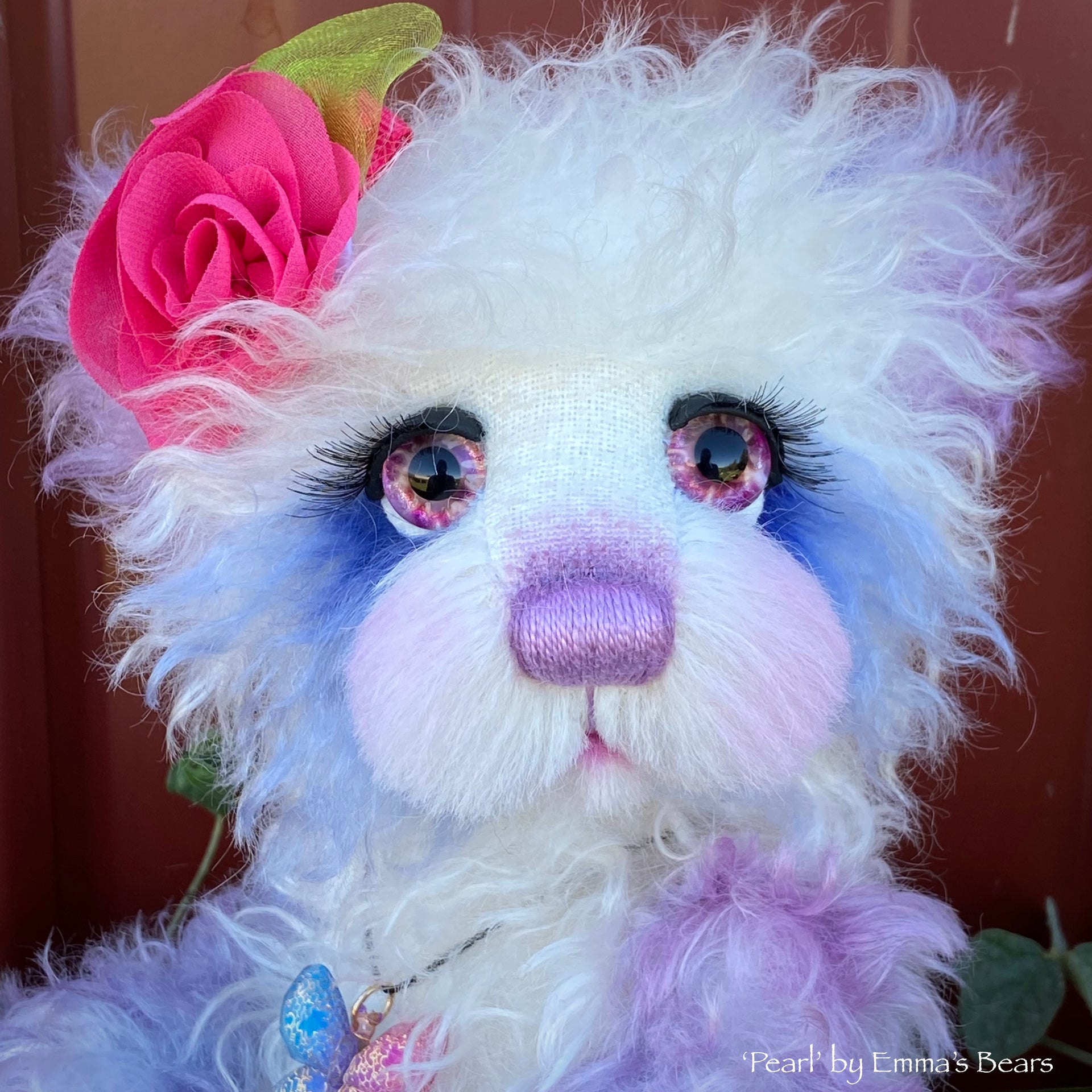 Pearl - 13" curly kid mohair artist bear by Emma's Bears - OOAK