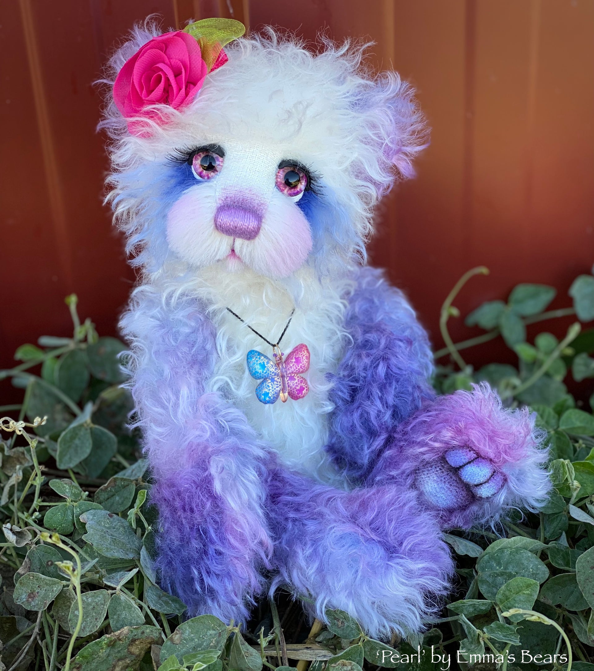 Pearl - 13" curly kid mohair artist bear by Emma's Bears - OOAK