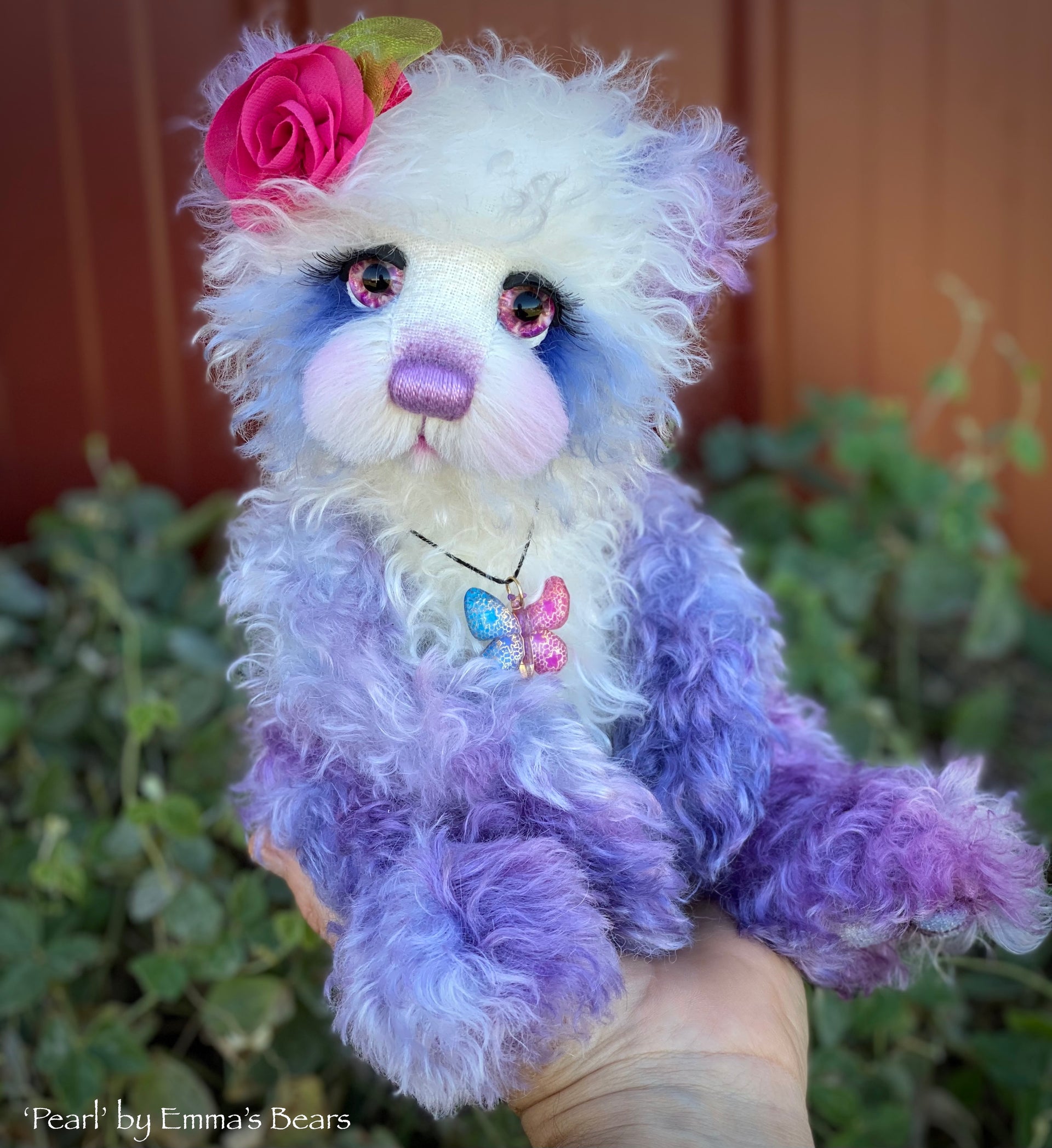 Pearl - 13" curly kid mohair artist bear by Emma's Bears - OOAK