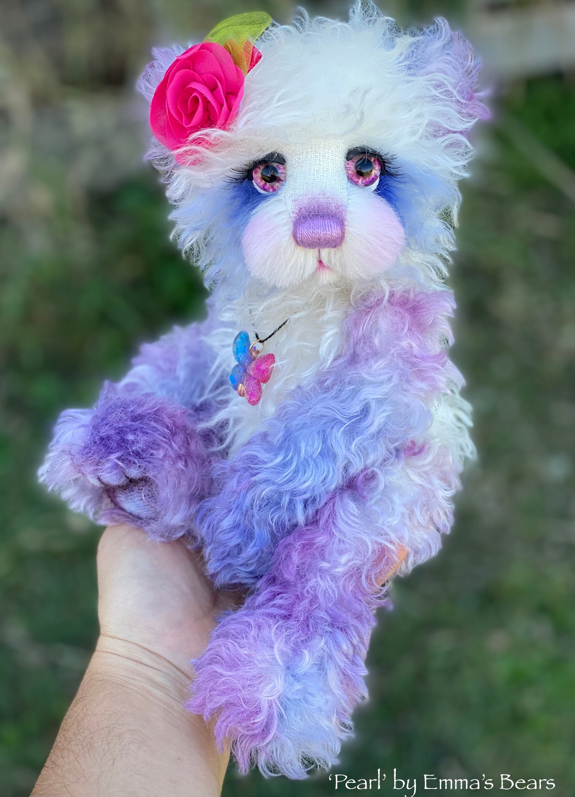 Pearl - 13" curly kid mohair artist bear by Emma's Bears - OOAK