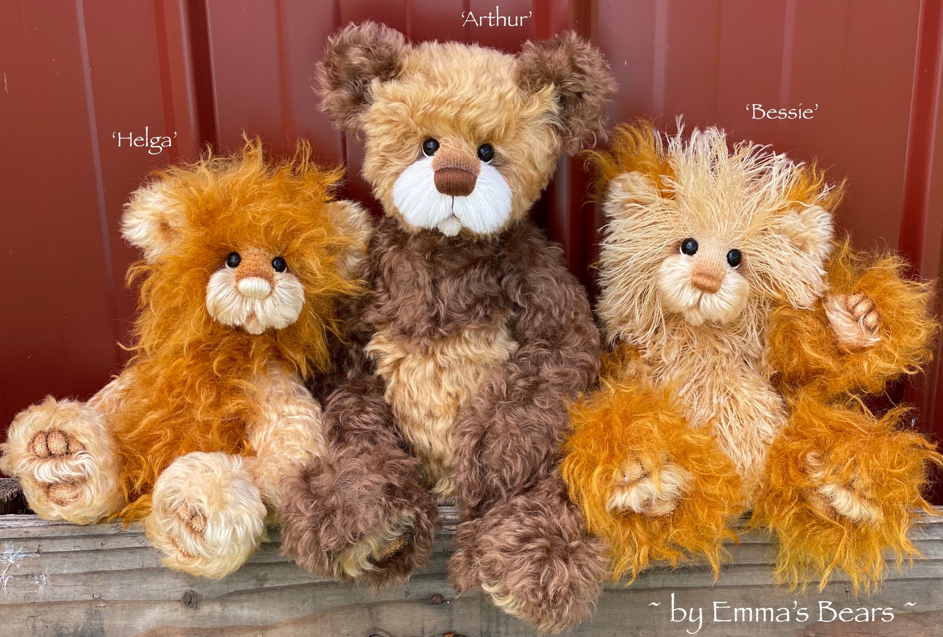 Bessie - 12" Hand-dyed mohair artist bear by Emma's Bears - OOAK