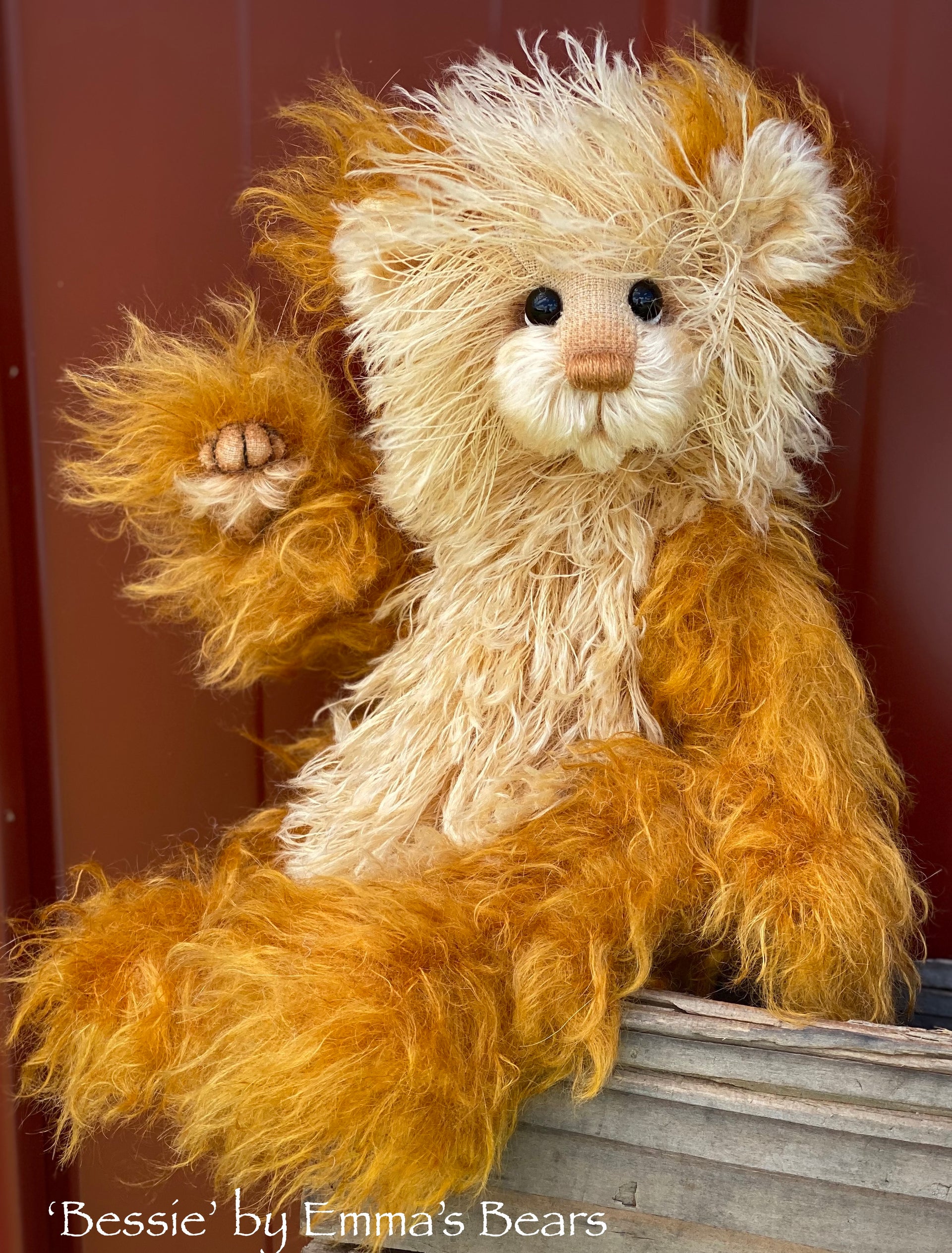 Bessie - 12" Hand-dyed mohair artist bear by Emma's Bears - OOAK