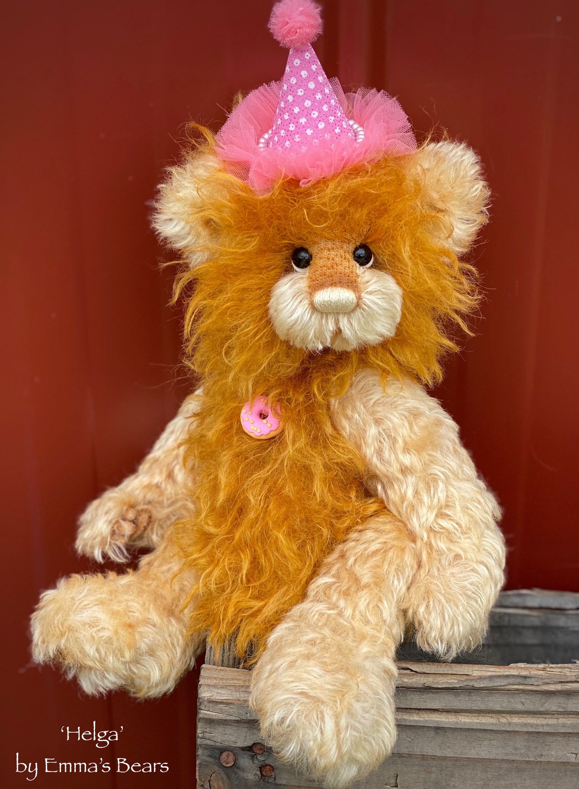 Helga - 12" Hand-dyed mohair artist bear by Emma's Bears - OOAK