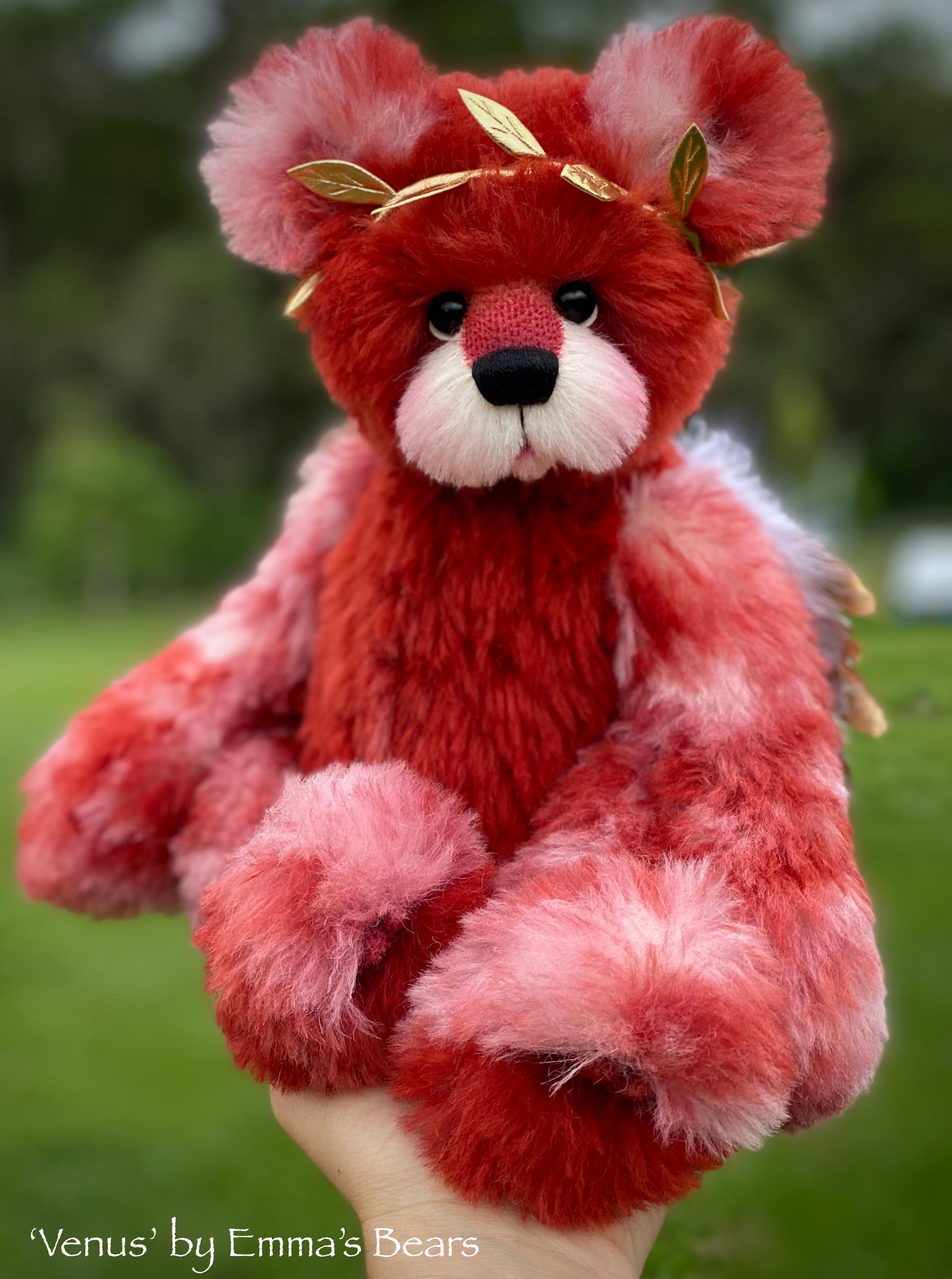 Venus - 14" Hand-dyed Valentines alpaca artist bear by Emma's Bears - OOAK