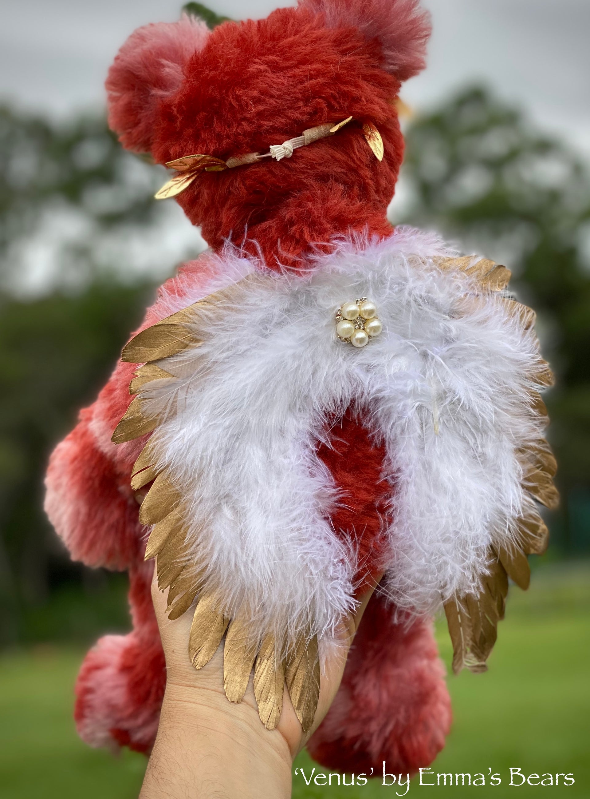 Venus - 14" Hand-dyed Valentines alpaca artist bear by Emma's Bears - OOAK