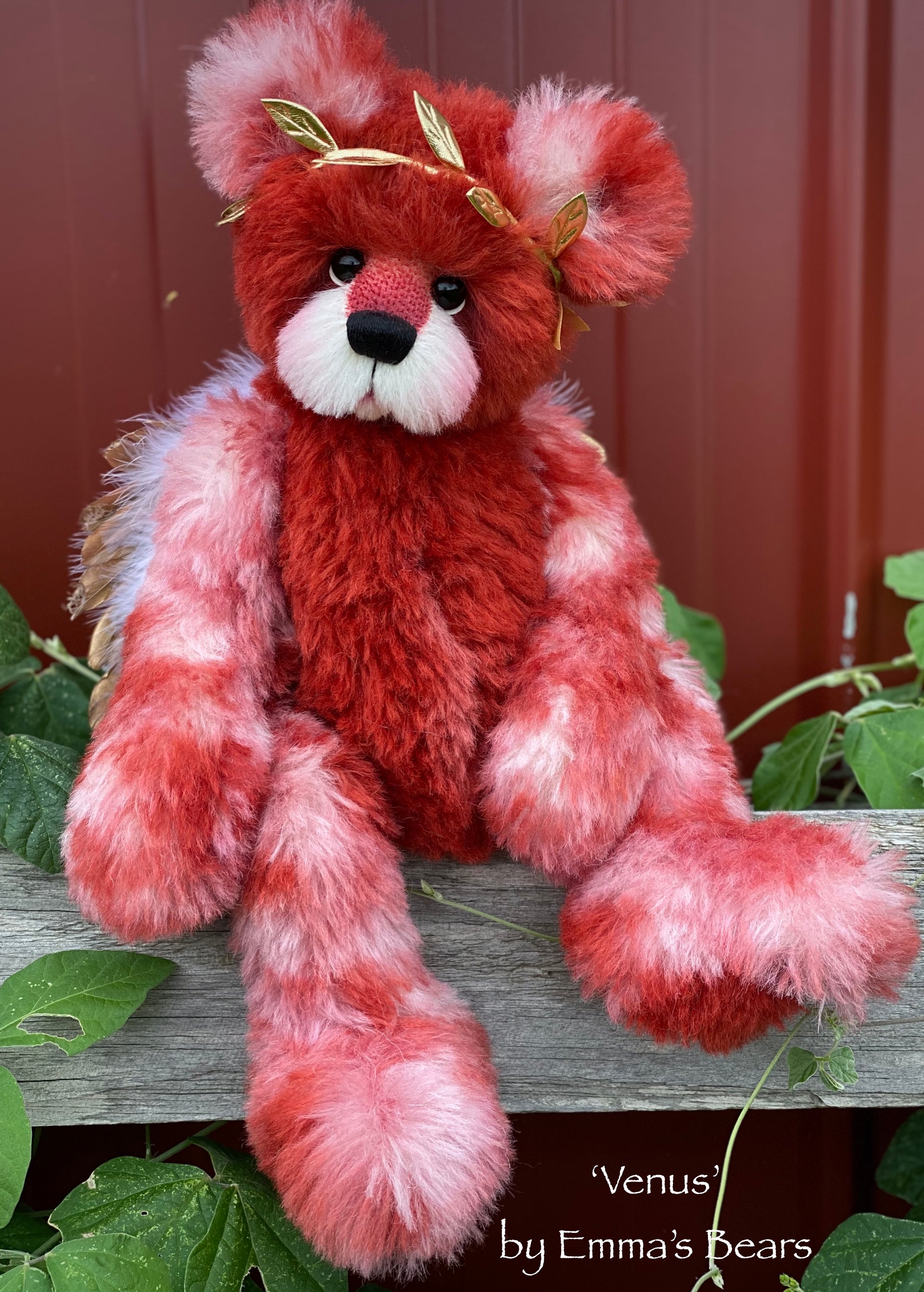 Venus - 14" Hand-dyed Valentines alpaca artist bear by Emma's Bears - OOAK