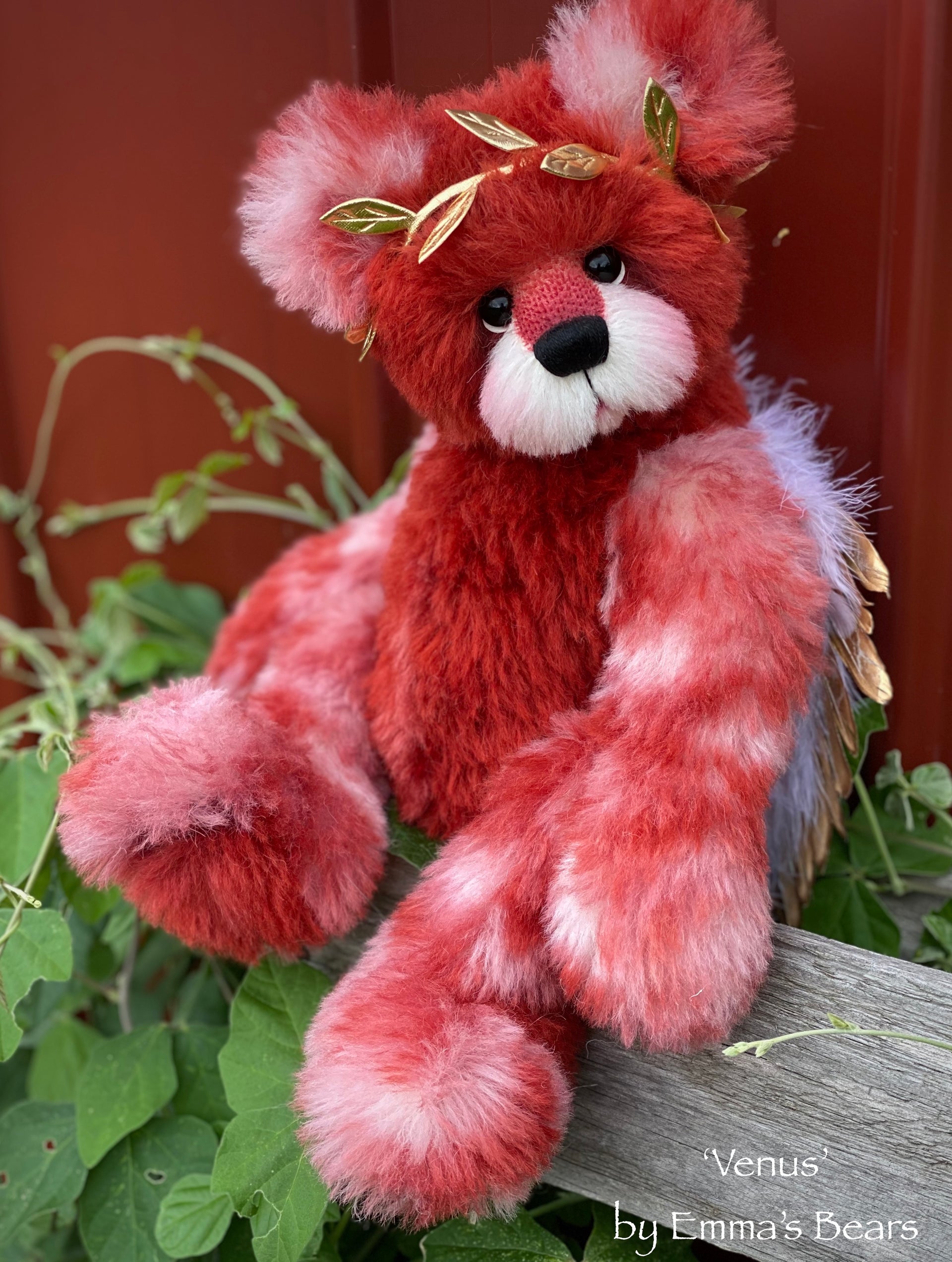 Venus - 14" Hand-dyed Valentines alpaca artist bear by Emma's Bears - OOAK