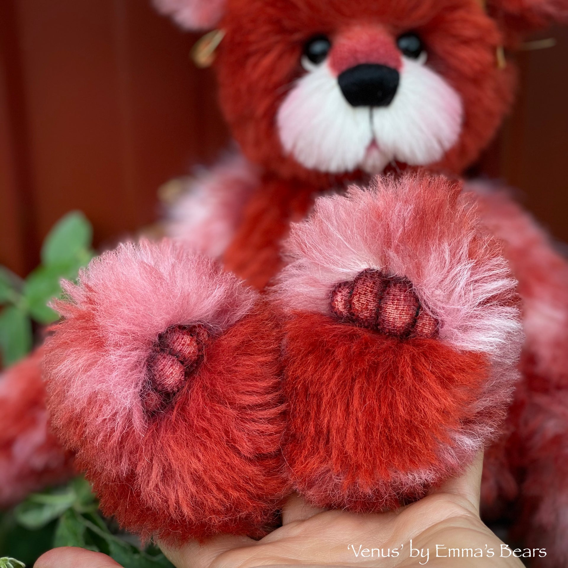 Venus - 14" Hand-dyed Valentines alpaca artist bear by Emma's Bears - OOAK