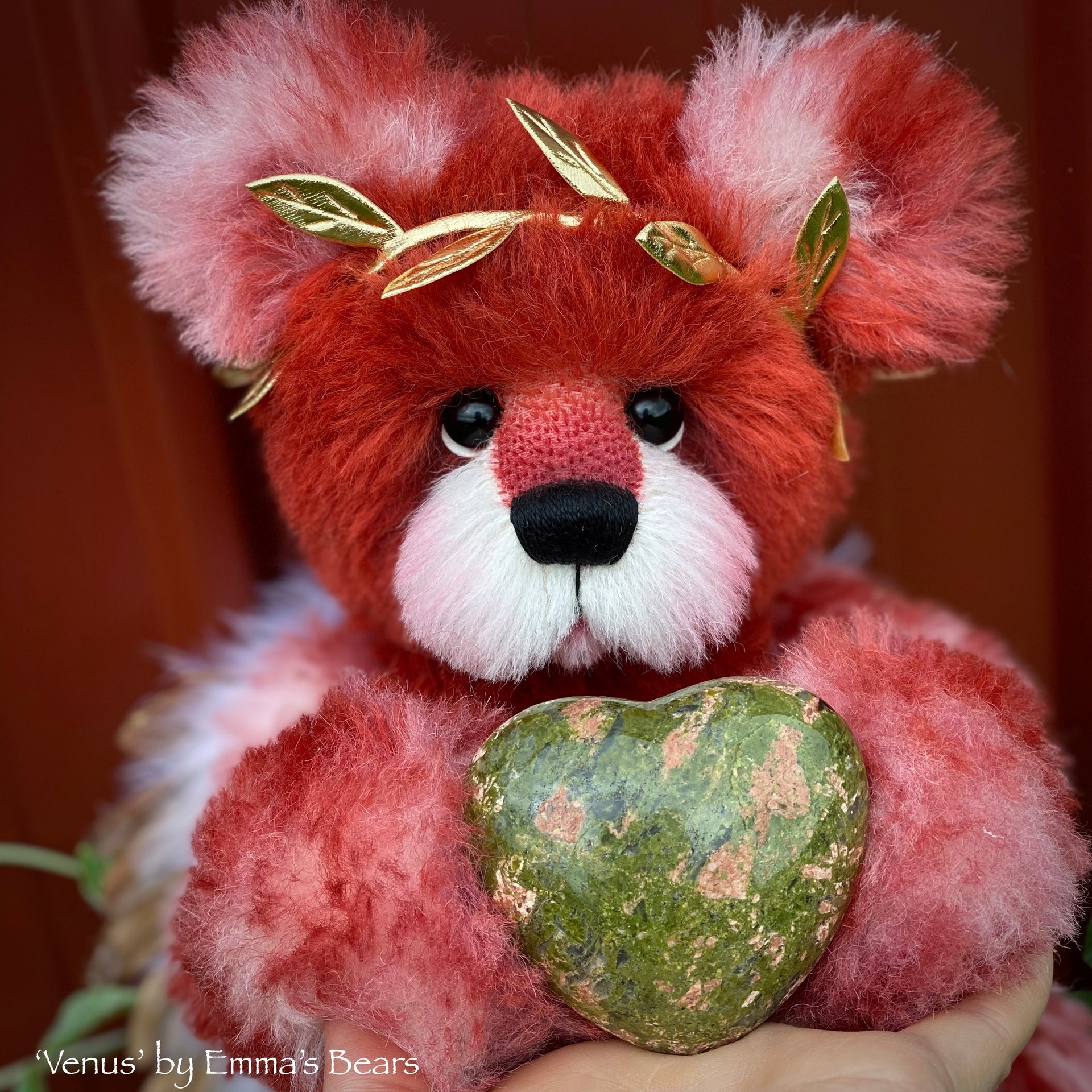 Venus - 14" Hand-dyed Valentines alpaca artist bear by Emma's Bears - OOAK