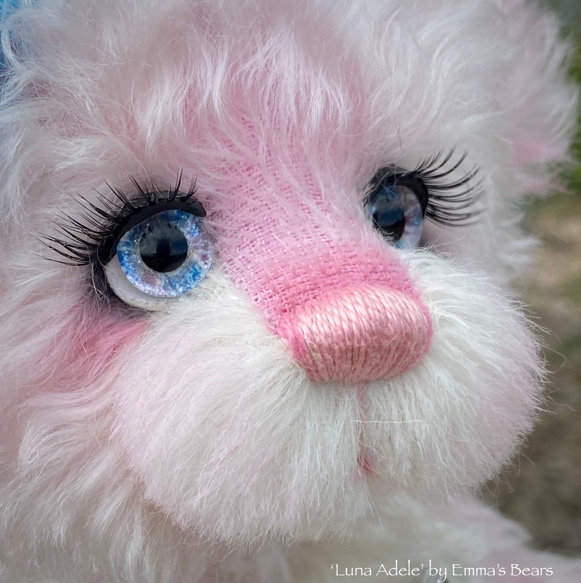 Luna Adele - 12" curly kid mohair artist panda bear by Emma's Bears - OOAK